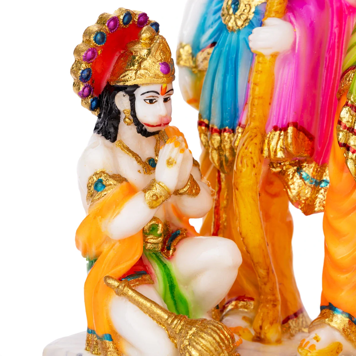 Ram Darbar Murti With Base - 11 X 8.5 Inches | Marble Dust Murti/ Coloured Ram Darbar Idol For Worship - Image 2