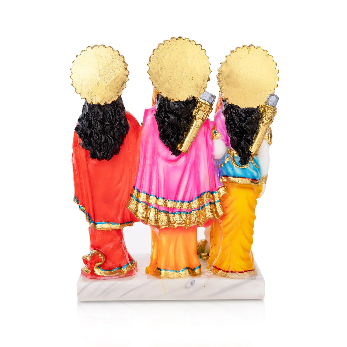Ram Darbar Murti With Base - 11 X 8.5 Inches | Marble Dust Murti/ Coloured Ram Darbar Idol For Worship - Image 3