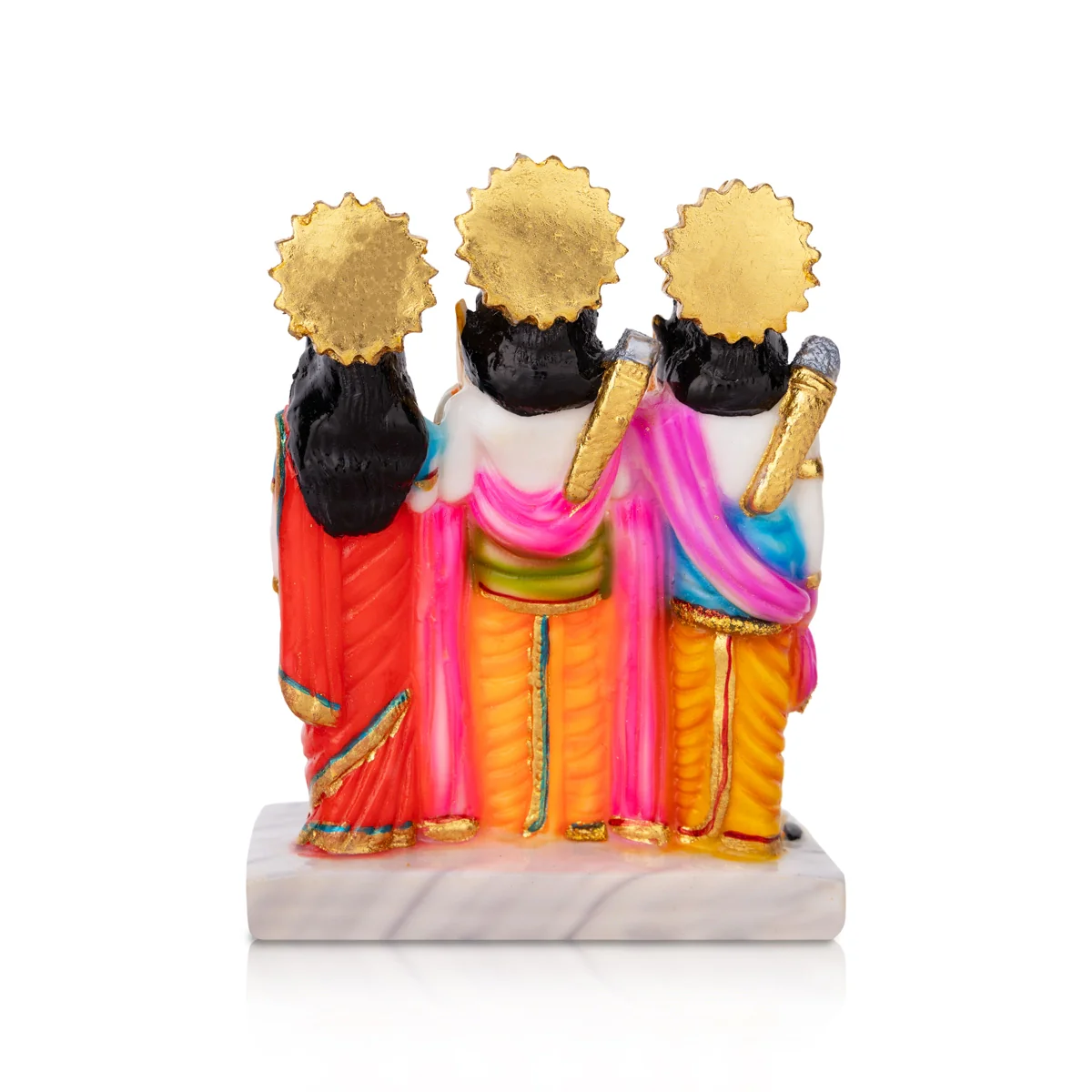 Ram Darbar Murti With Base - 8 X 6.5 Inches | Marble Dust Murti/ Coloured Ram Darbar Idol For Worship & Gifting - Image 6