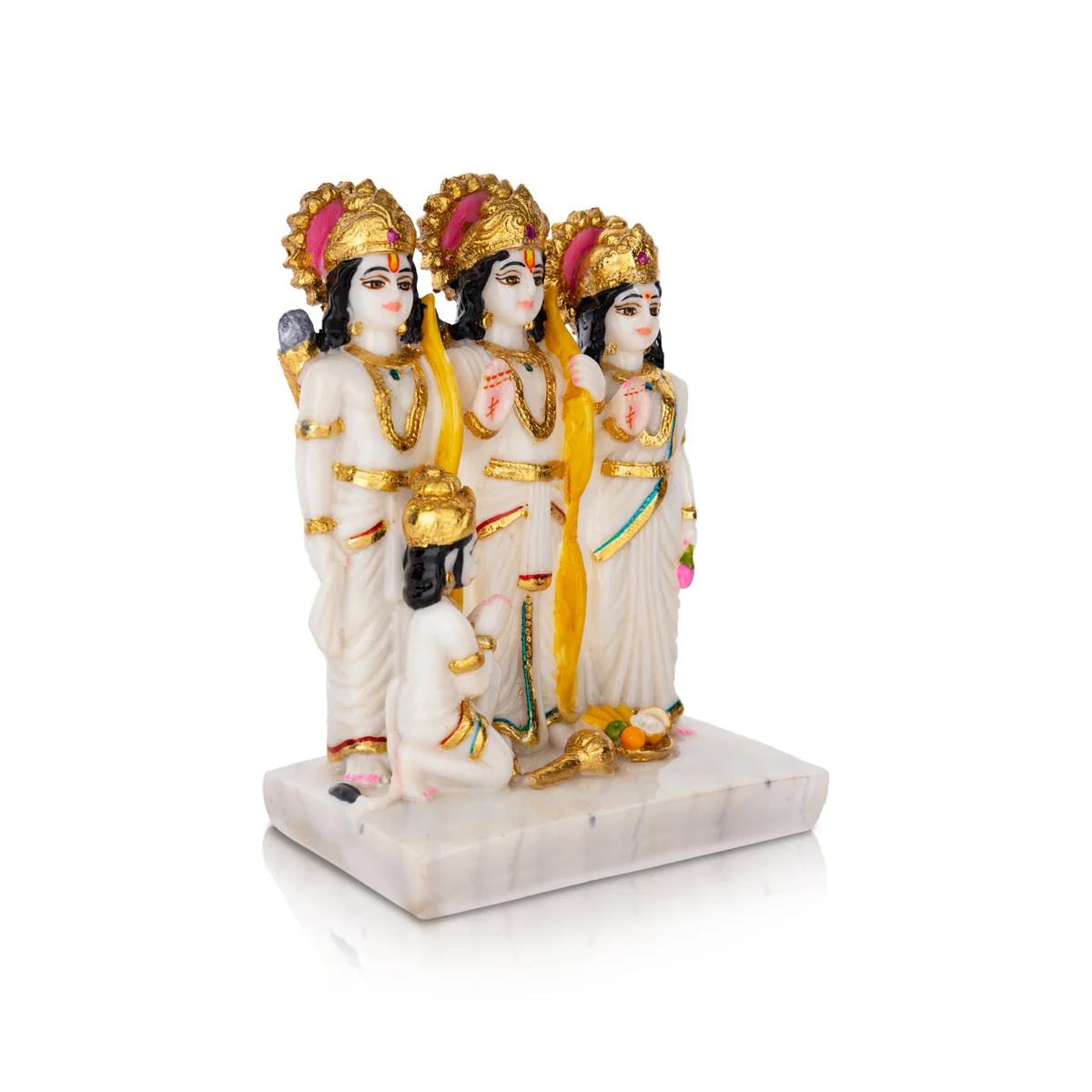 Ram Darbar Murti With Base - 8 X 6 Inches | Marble Dust Murti/ Ram Darbar Idol For Worship And Gifting - Image 2