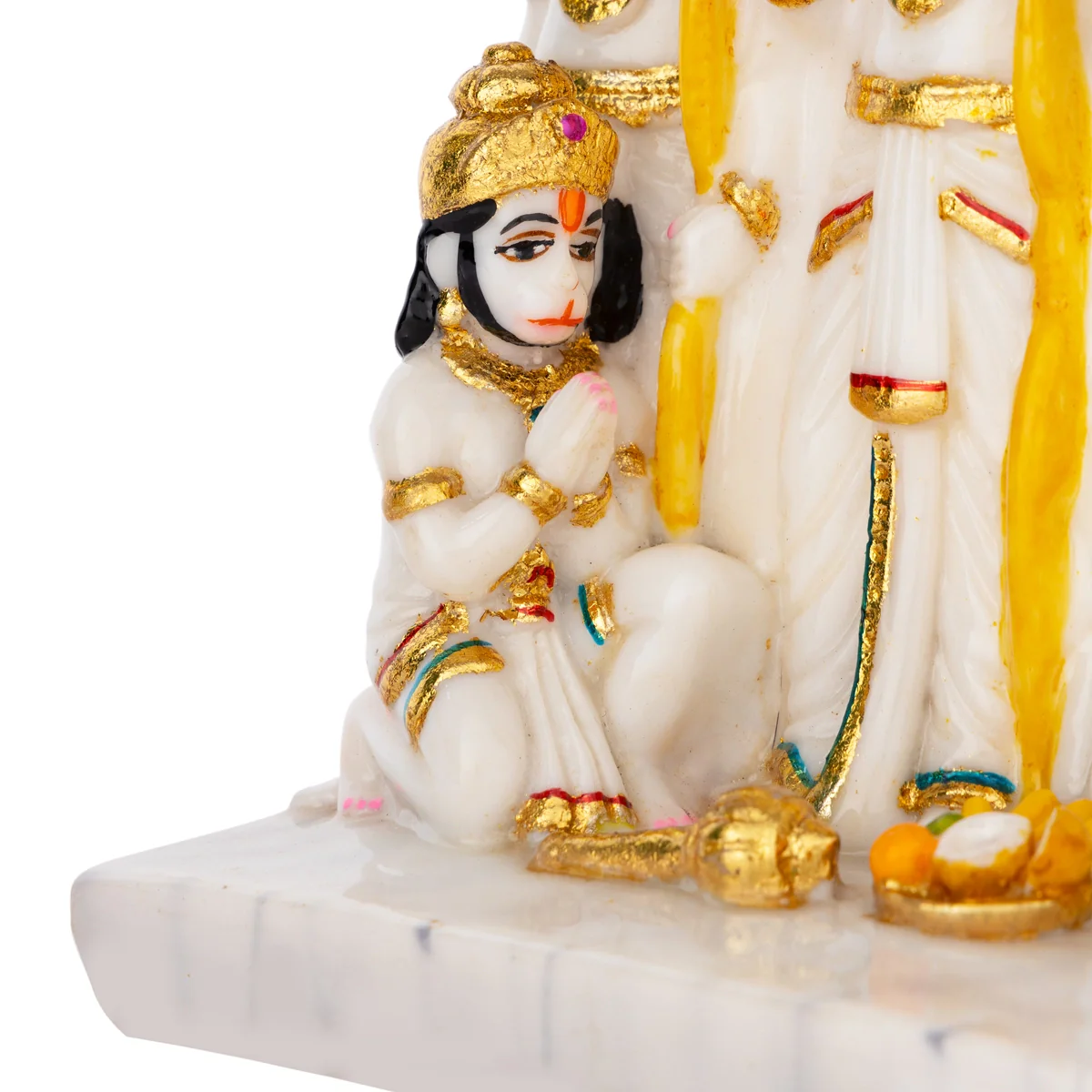 Ram Darbar Murti With Base - 8 X 6 Inches | Marble Dust Murti/ Ram Darbar Idol For Worship And Gifting - Image 4