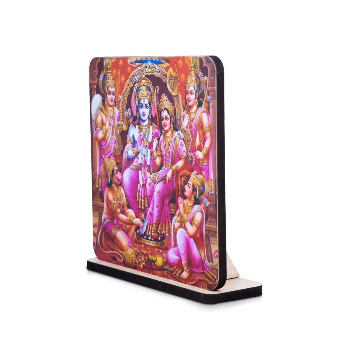 Ram Darbar Photo Frame Stand - 4 x 3.75 Inches | Ram Parivar Photo Frame/ Ram Darbar Picture Frame for Car - Image 2