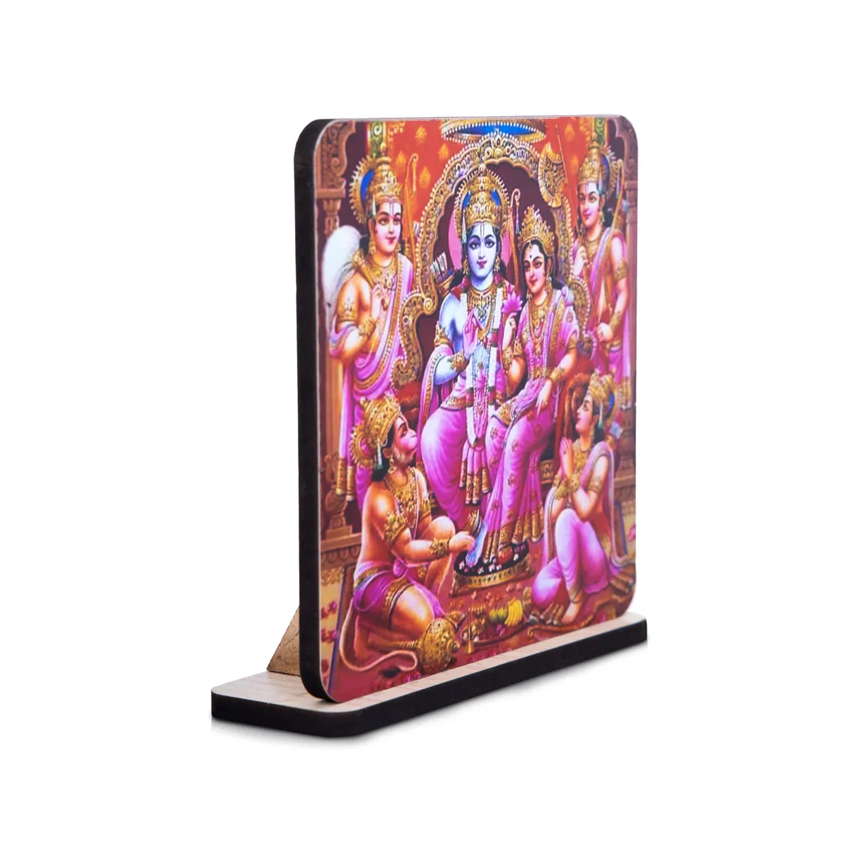Ram Darbar Photo Frame Stand - 4 x 3.75 Inches | Ram Parivar Photo Frame/ Ram Darbar Picture Frame for Car - Image 3