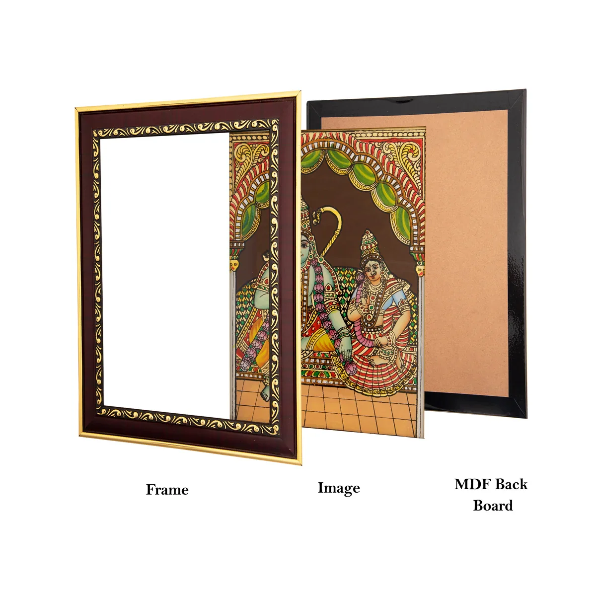 Ram Seetha Photo Frame - 10 x 8 Inches | Tanjore Glass Painting Picture Frame for Home - Image 4