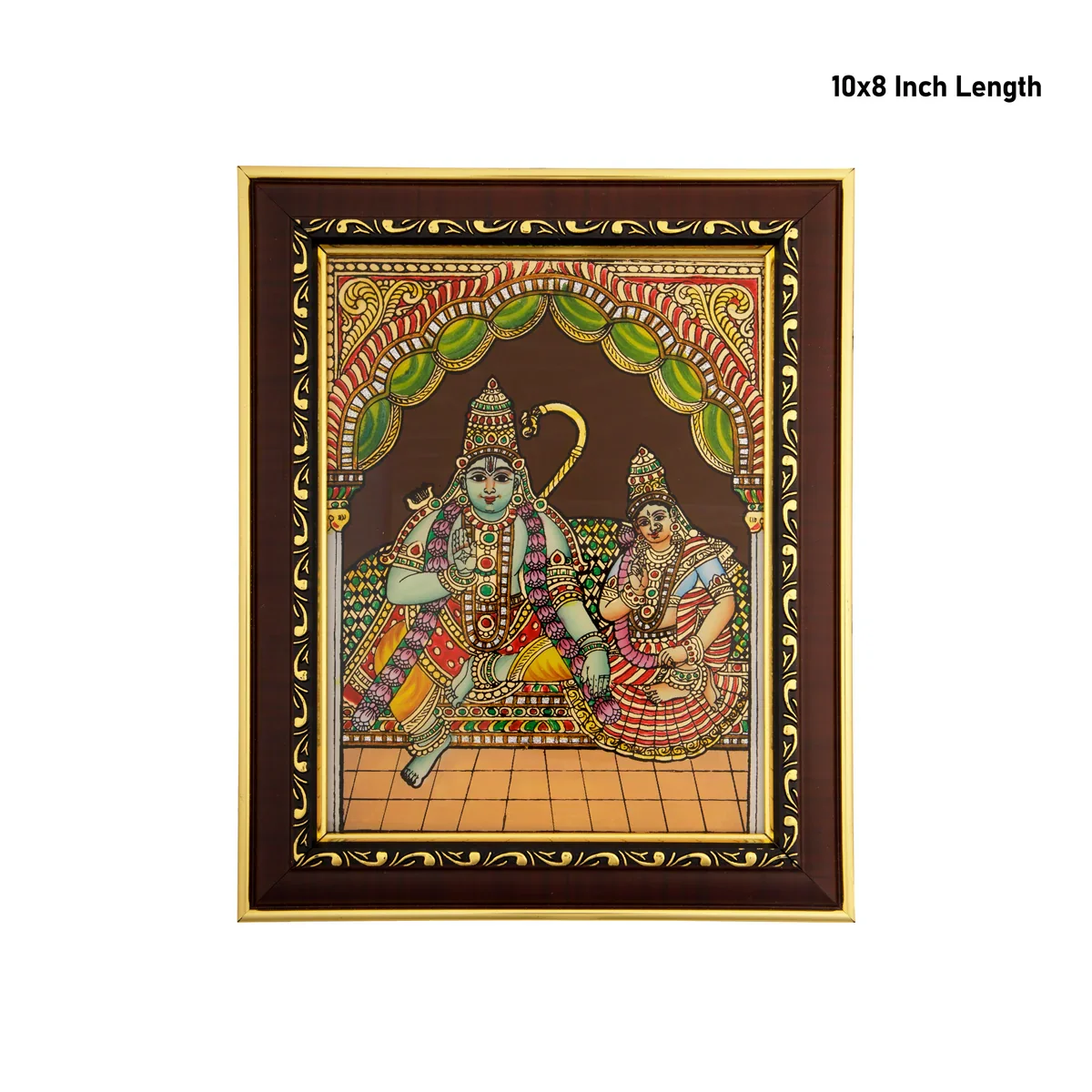 Ram Seetha Photo Frame - 10 x 8 Inches | Tanjore Glass Painting Picture Frame for Home - Image 5
