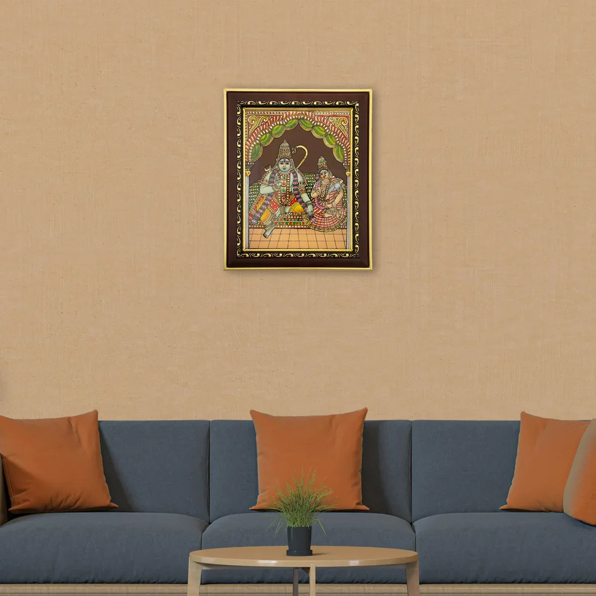 Ram Seetha Photo Frame - 10 x 8 Inches | Tanjore Glass Painting Picture Frame for Home - Image 6