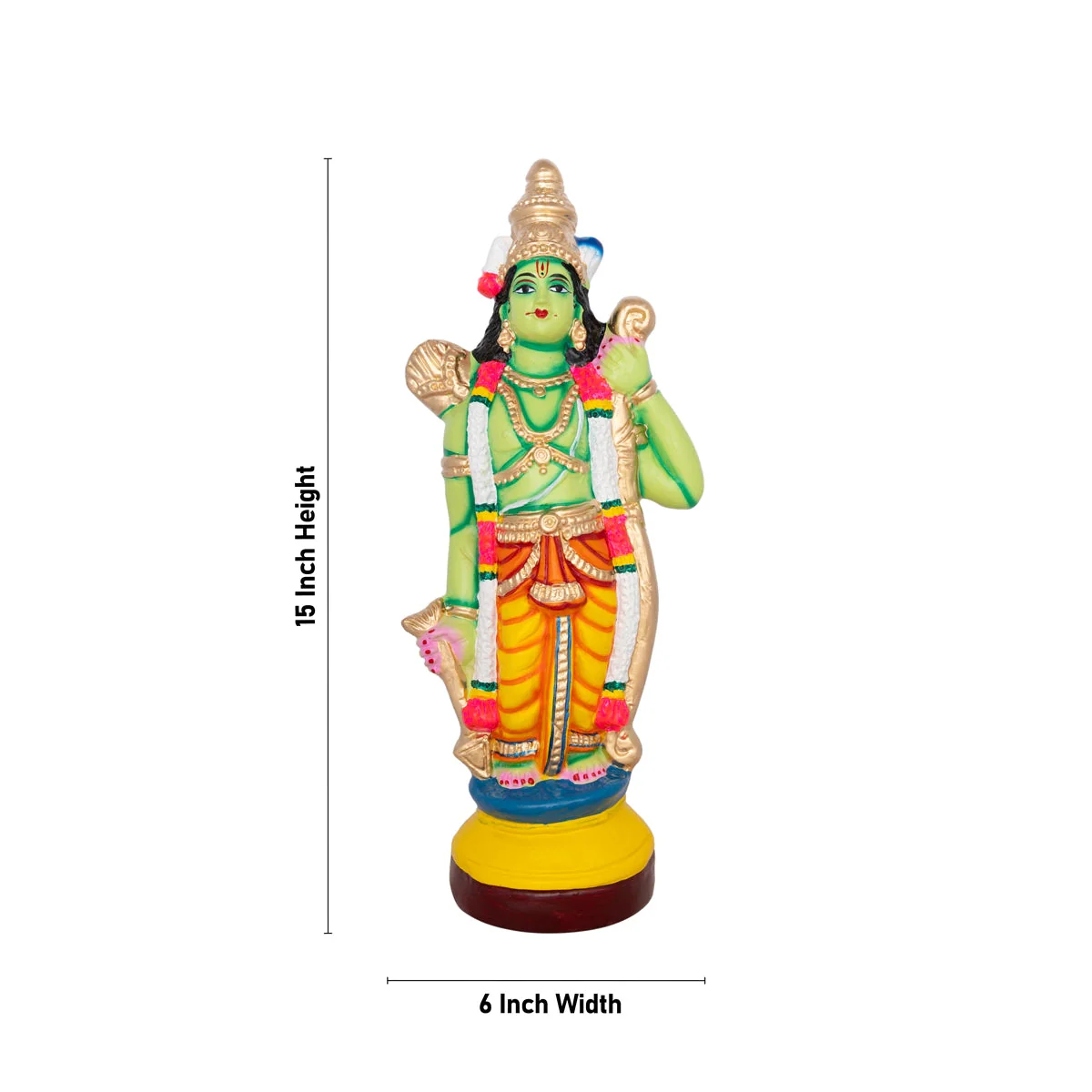 Rama Idol Paper Mache Golu Bommai Set - 15 X 6 Inches | Navaratri Gombe/ Giri Golu Doll/ Navratri Decor - Image 6