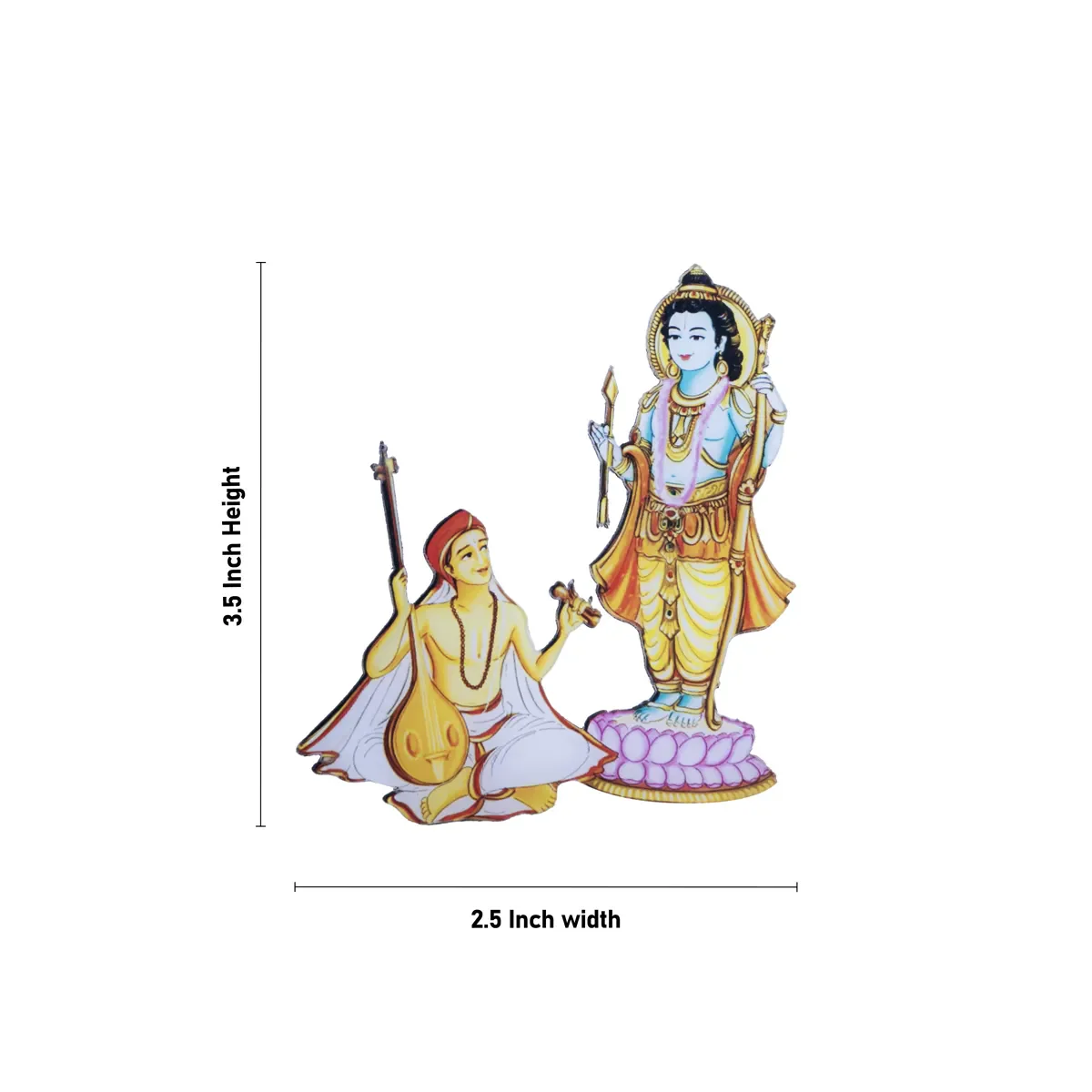 Rama Idol With Tyagaraja Fridge Magnet - 3.5 X 2.5 Inches | Picture Magnet/ Ramar Statue Photo Magnet For Home - Image 2
