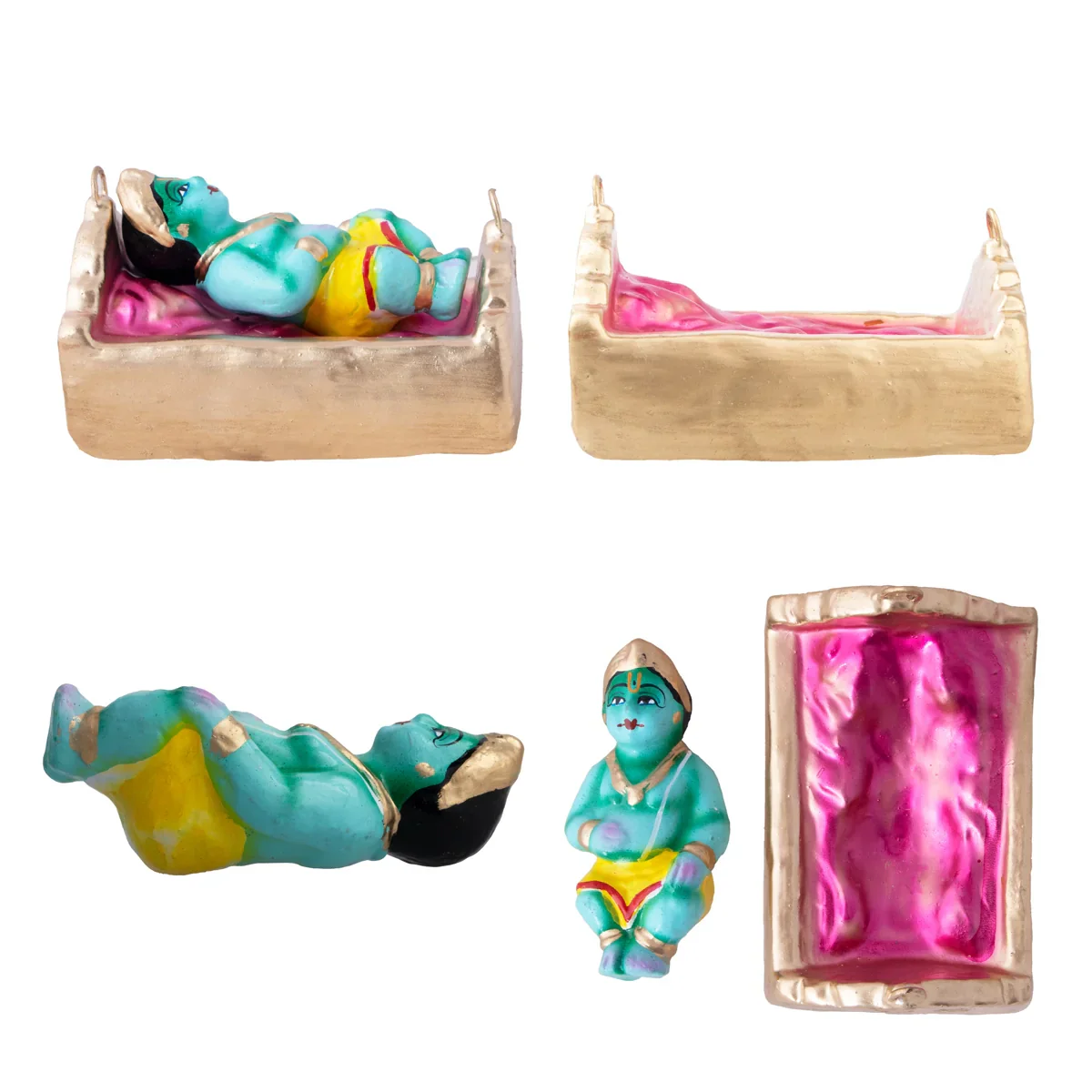 Rama Jananam Clay Golu Bommai Set - 7 x 8.5 Inches | Giri Golu Doll/ Navaratri Golu Bomma/Gombe/Bommai - Image 5