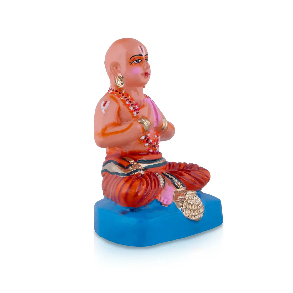 Ramanujacharya Statue Paper Mache Golu Bommai - 8 x 5.5 Inches | Giri Golu Doll/ Navaratri Golu Bomma/Gombe - Image 2