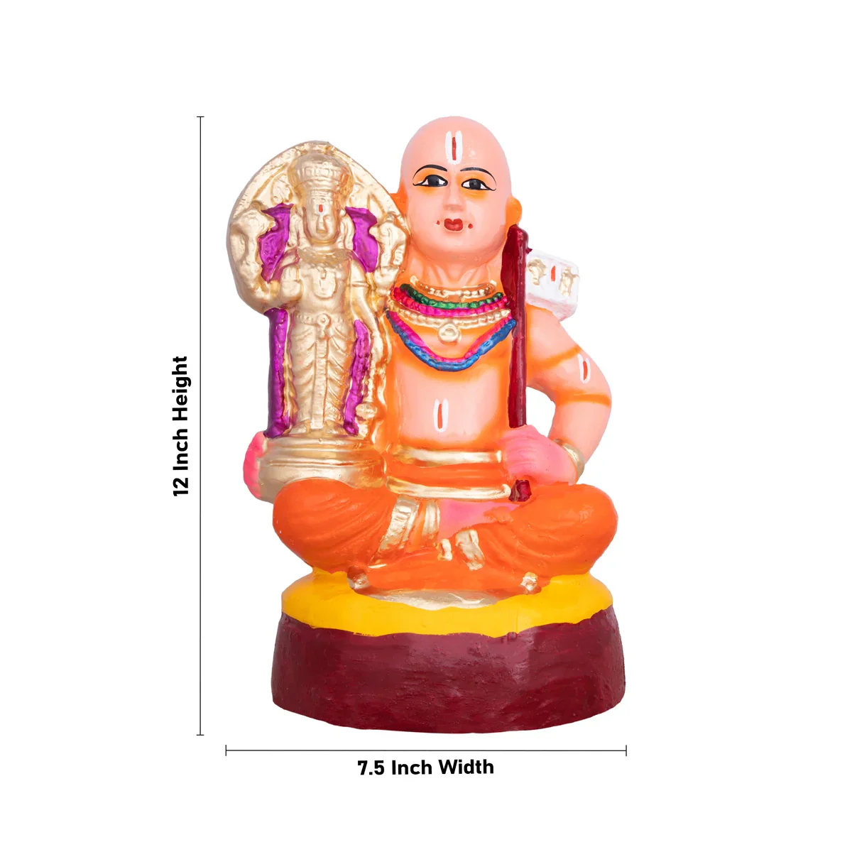 Ramanujar Chellapillai Clay Golu Bommai - 12 x 7.5 Inches | Giri Golu Doll/ Navaratri Golu Bomma/Gombe/Bommai - Image 5