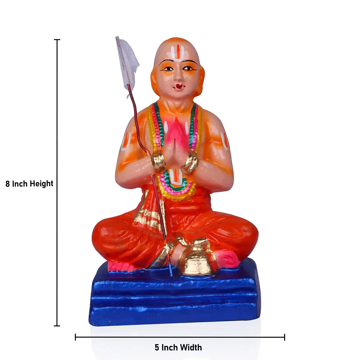 Ramanujar Clay Golu Bommai - 8 x 5 Inches | Giri Golu Doll/ Navaratri Golu Bomma/Gombe/Bommai - Image 5