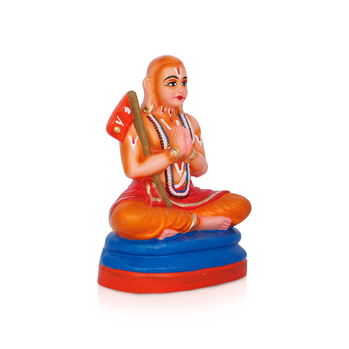Ramanujar Statue Clay Golu Bommai - 8 X 5 Inches | Navaratri Golu Gombe/ Giri Golu Doll/ Navratri Decor - Image 2
