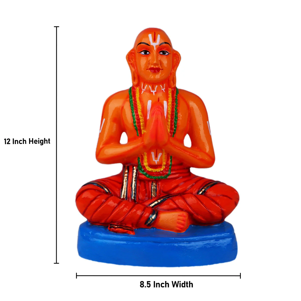 Ramanujar Statue Paper Mache Golu Bommai - 12 X 8.5 Inches | Navaratri Gombe/ Giri Golu Doll/ Navratri Decor - Image 5
