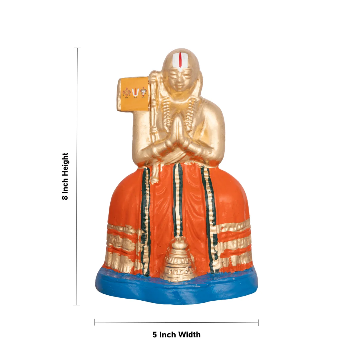 Ramanujar Statue Paper Mache Golu Bommai - 8 X 5 Inches | Giri Golu Doll/ Navaratri Gombe/ Navratri Décor - Image 4