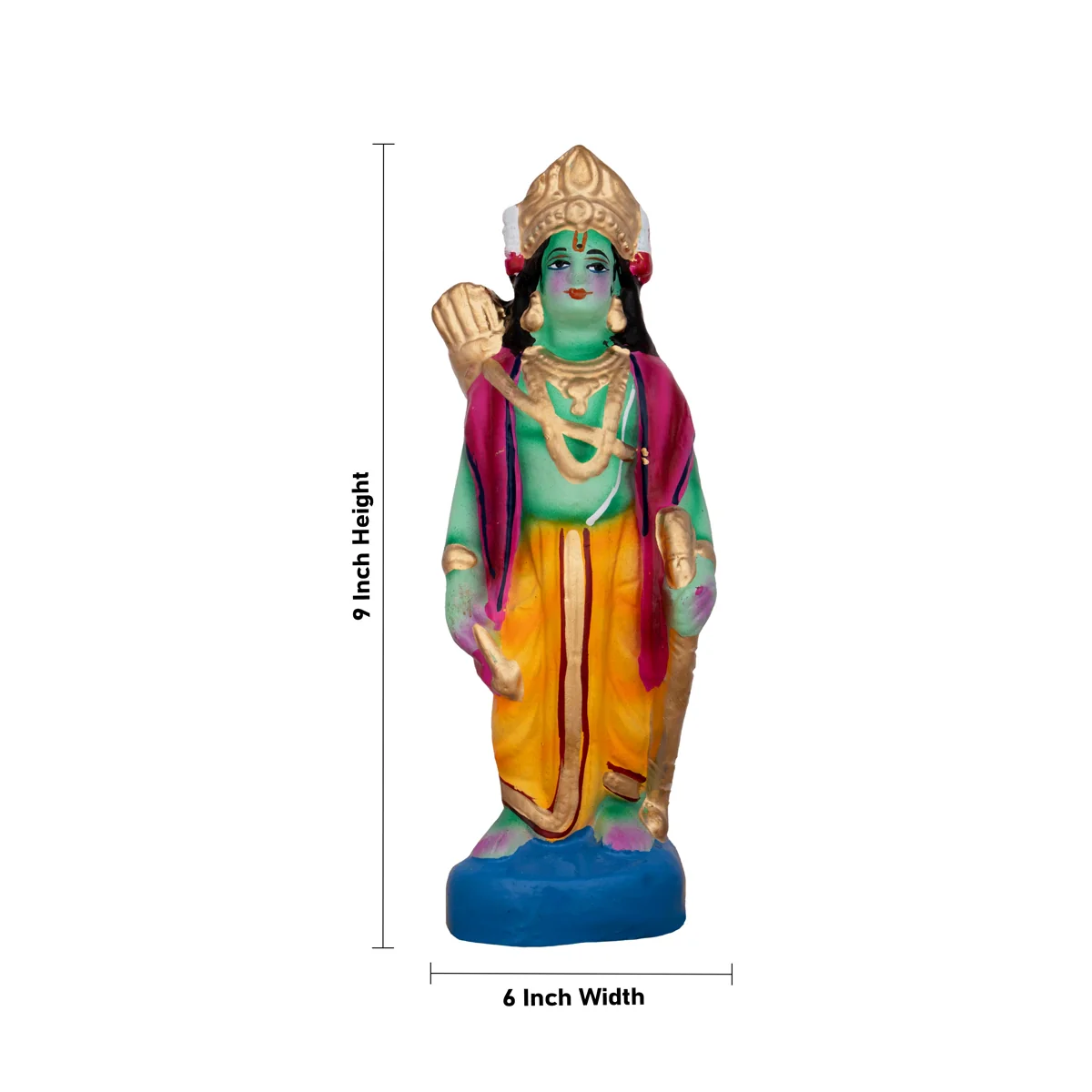 Ramar Bow Broken Clay Golu Bommai Set - 9 x 6 Inches | Giri Golu Doll/ Navaratri Golu Bomma/Gombe/Bommai - Image 8