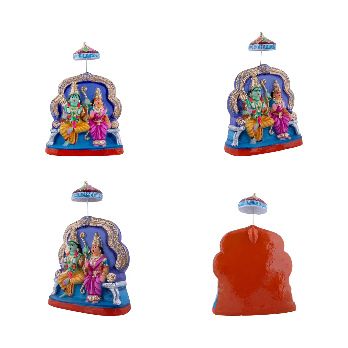 Ramar Pattabhishekam Clay Golu Bommai Set - 12 x 9 Inches | Giri Golu Doll/ Navaratri Golu Bomma/Gombe/Bommai - Image 4