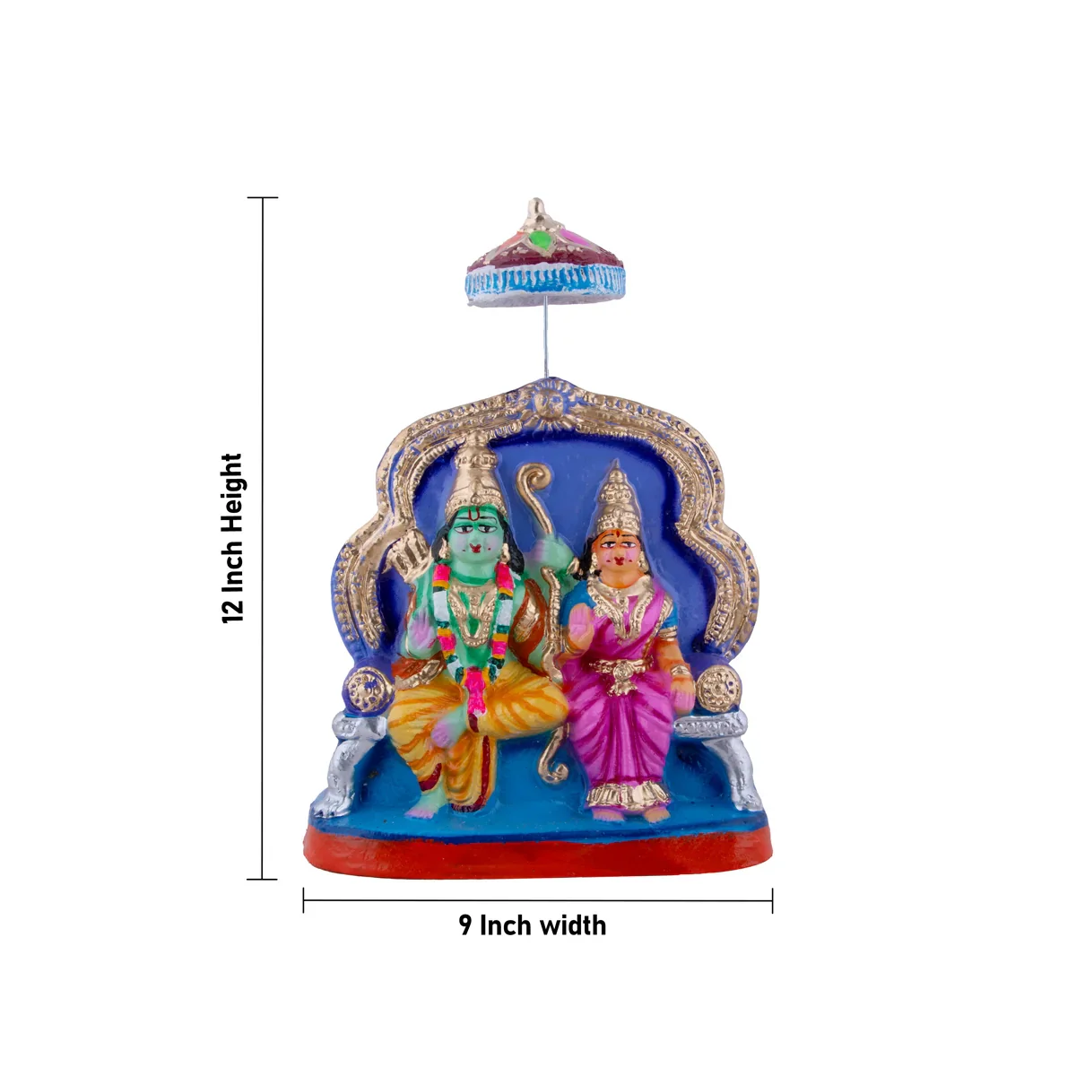Ramar Pattabhishekam Clay Golu Bommai Set - 12 x 9 Inches | Giri Golu Doll/ Navaratri Golu Bomma/Gombe/Bommai - Image 5