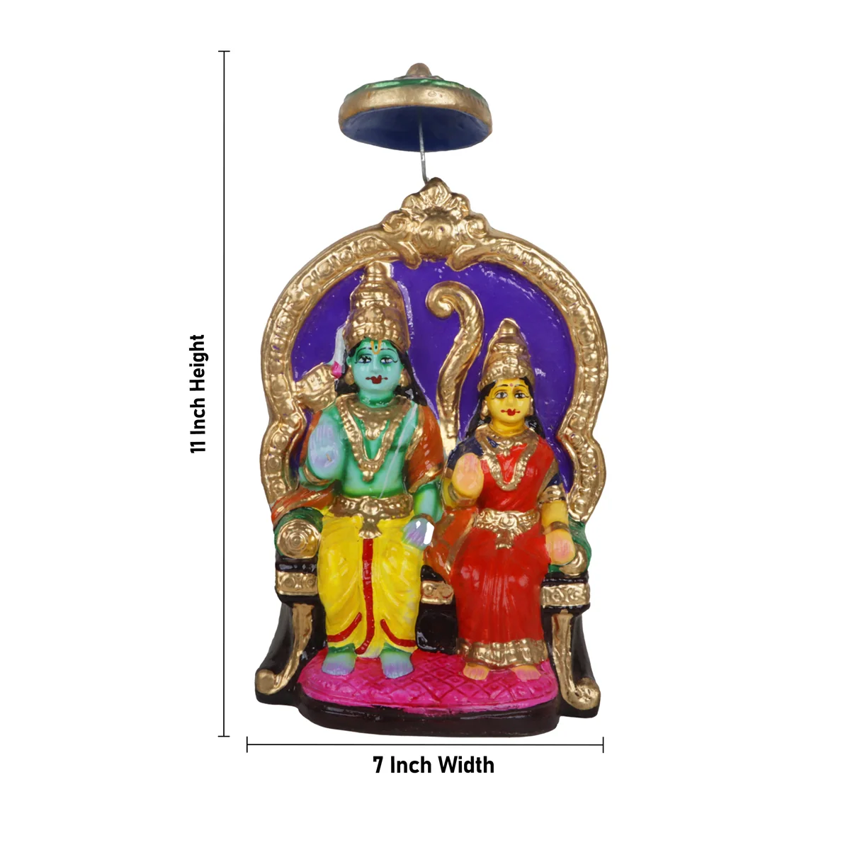 Ramar Pattabhishekam Clay Golu Bommai Set - 11 Inches | Giri Golu Doll/ Navaratri Golu Bomma/Gombe/Bommai - Image 7