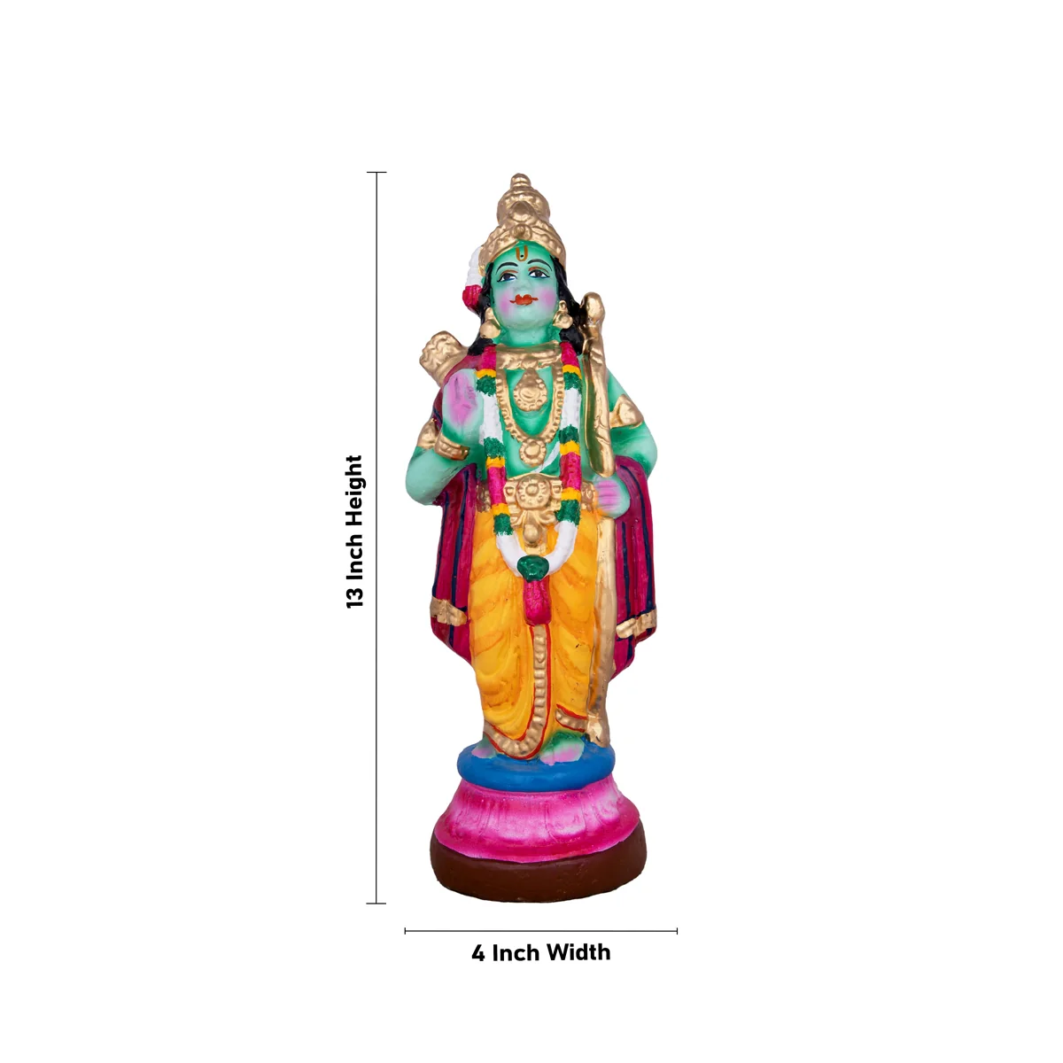 Ramar Set Clay Golu Bommai Set - 13 x 4 Inches | Giri Golu Doll/ Navaratri Golu Bomma/Gombe/Bommai - Image 3