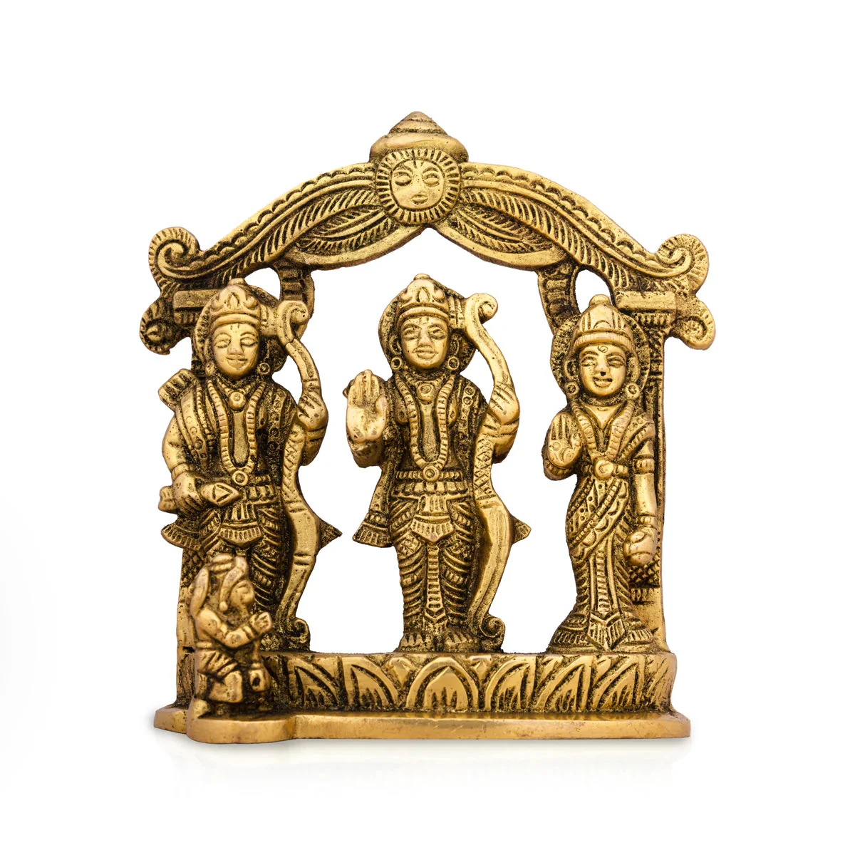 Ramar Set with Arch - 5.5 x 4.5 Inches | Antique Brass Statue/ Ramar Idol for Home/ 780 Gms - Image 2