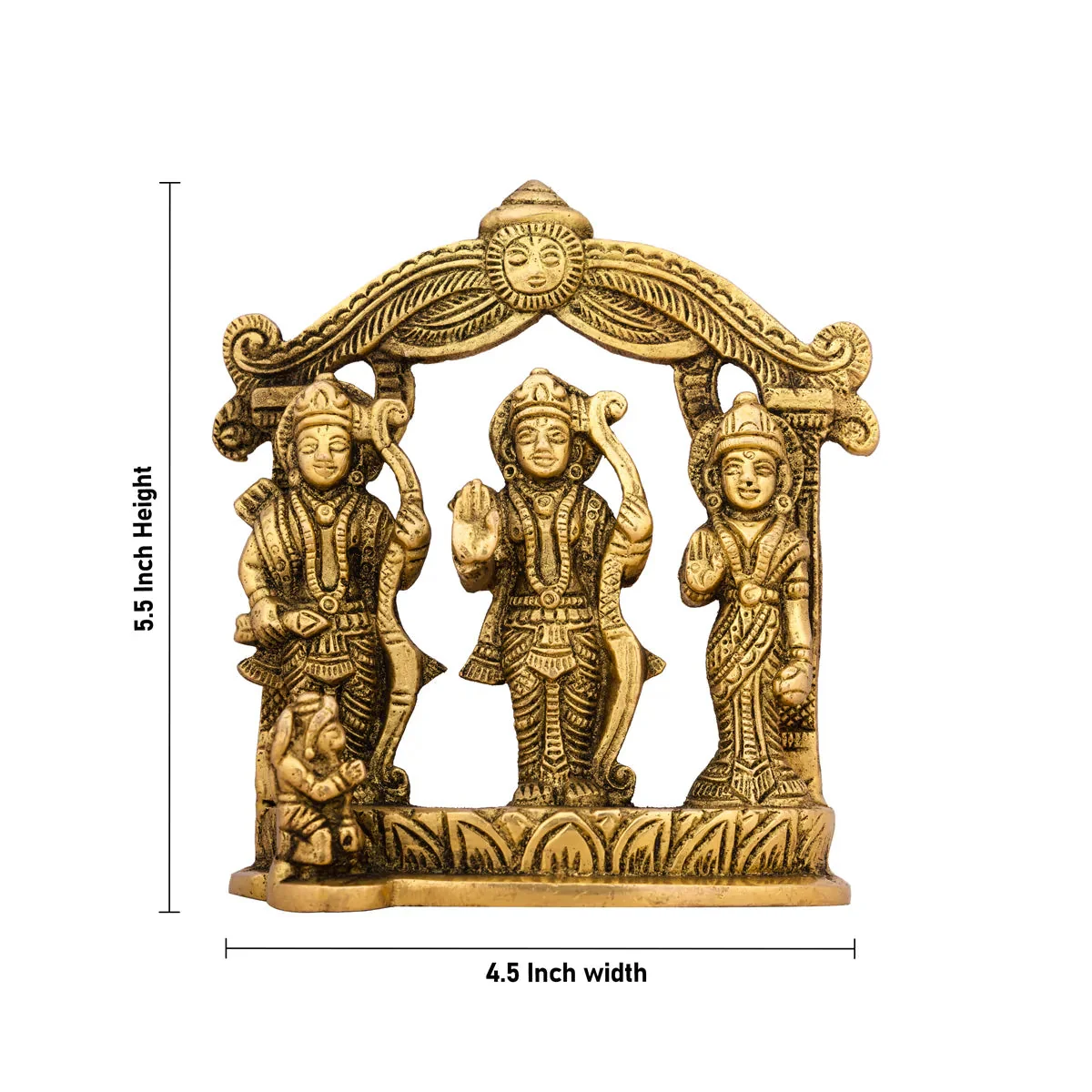 Ramar Set with Arch - 5.5 x 4.5 Inches | Antique Brass Statue/ Ramar Idol for Home/ 780 Gms - Image 3
