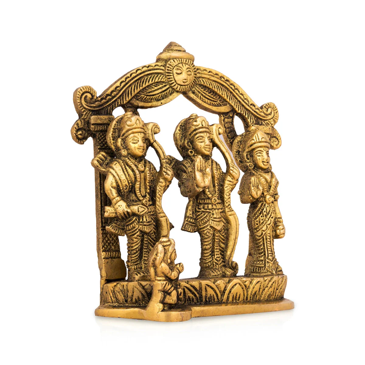 Ramar Set with Arch - 5.5 x 4.5 Inches | Antique Brass Statue/ Ramar Idol for Home/ 780 Gms - Image 4
