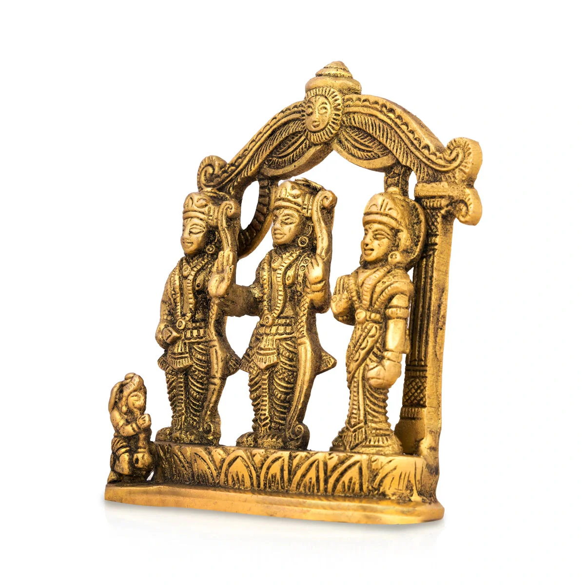 Ramar Set with Arch - 5.5 x 4.5 Inches | Antique Brass Statue/ Ramar Idol for Home/ 780 Gms - Image 5