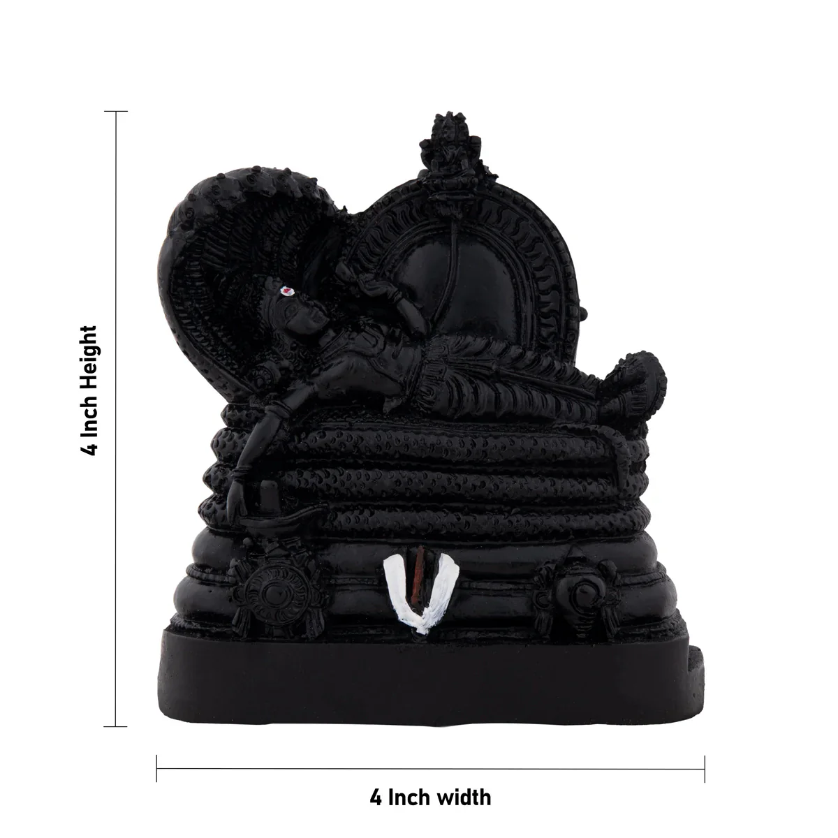 Ranganathan Statue - 4 x 4 Inches | Resin Statue/ Black Ranganathar Idol for Pooja - Image 6