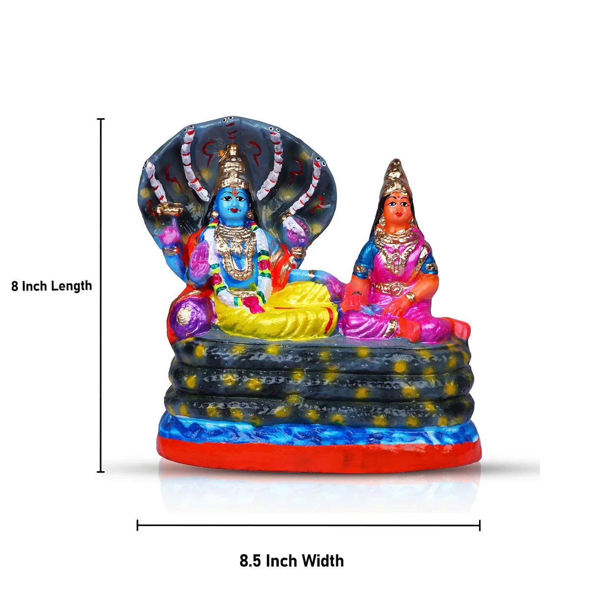 Ranganathar Clay Golu Bommai - 8 x 8.5 Inches | Giri Golu Doll/ Navaratri Golu Bomma/Gombe/Bommai - Image 5