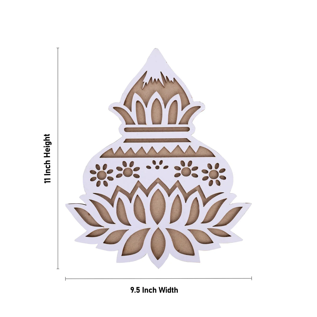 Rangoli Board - 11 X 9.5 Inches | Kolam Board/ Kalash Design Rangoli Design Board For Festive Decor & Gifting - Image 4