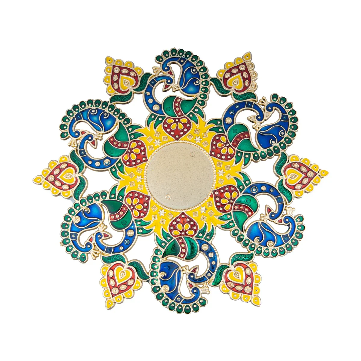 Rangoli Design - 7.5 Inches | Muggulu Sticker/ Artificial Rangoli/ Kolam Sticker for Floor Decor - Image 5
