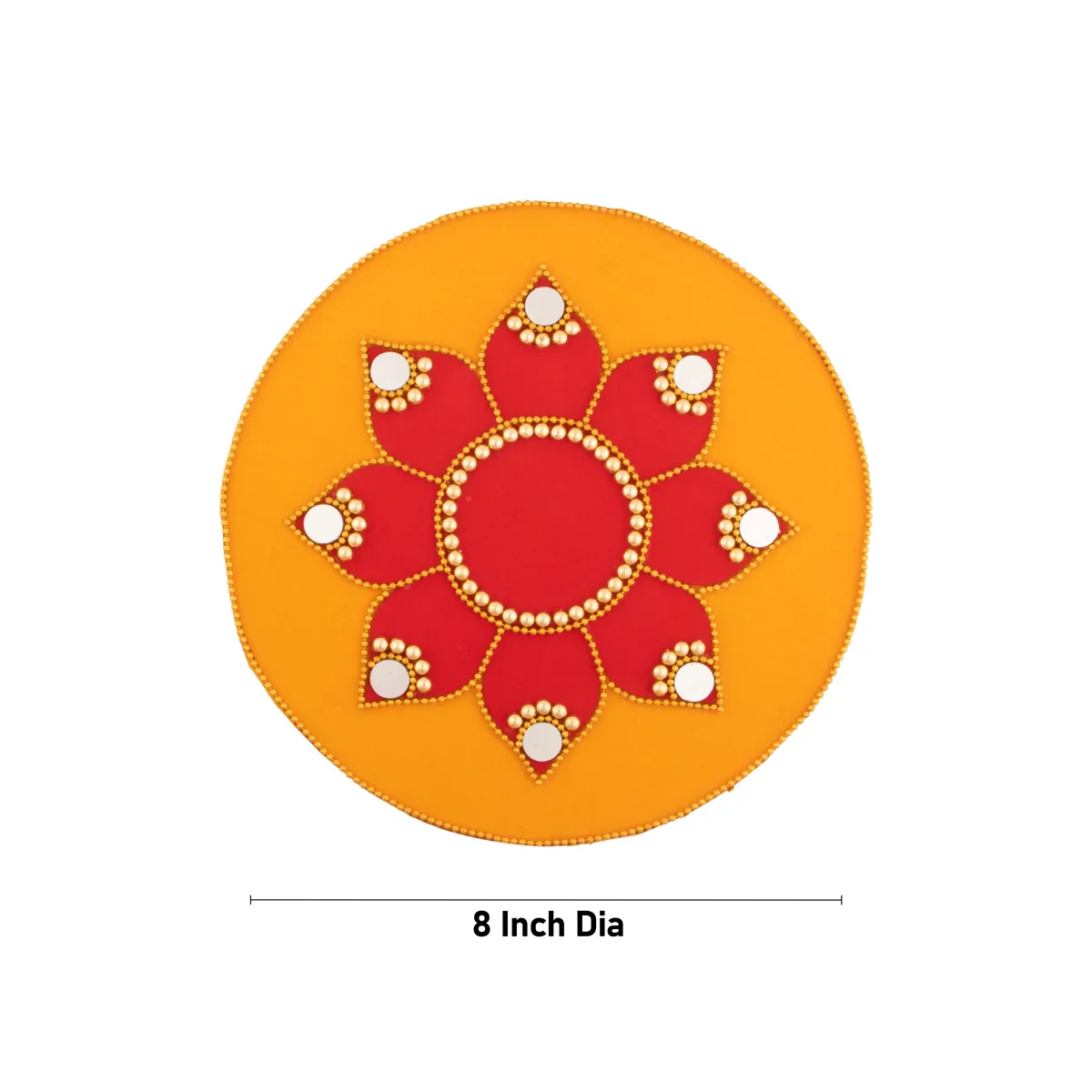 Rangoli Design Set - 8 Inches | 7 Pcs/ Velvet Muggulu Sticker/ Lotus Design Artificial Rangoli/ Kolam Sticker for Floor - Image 4