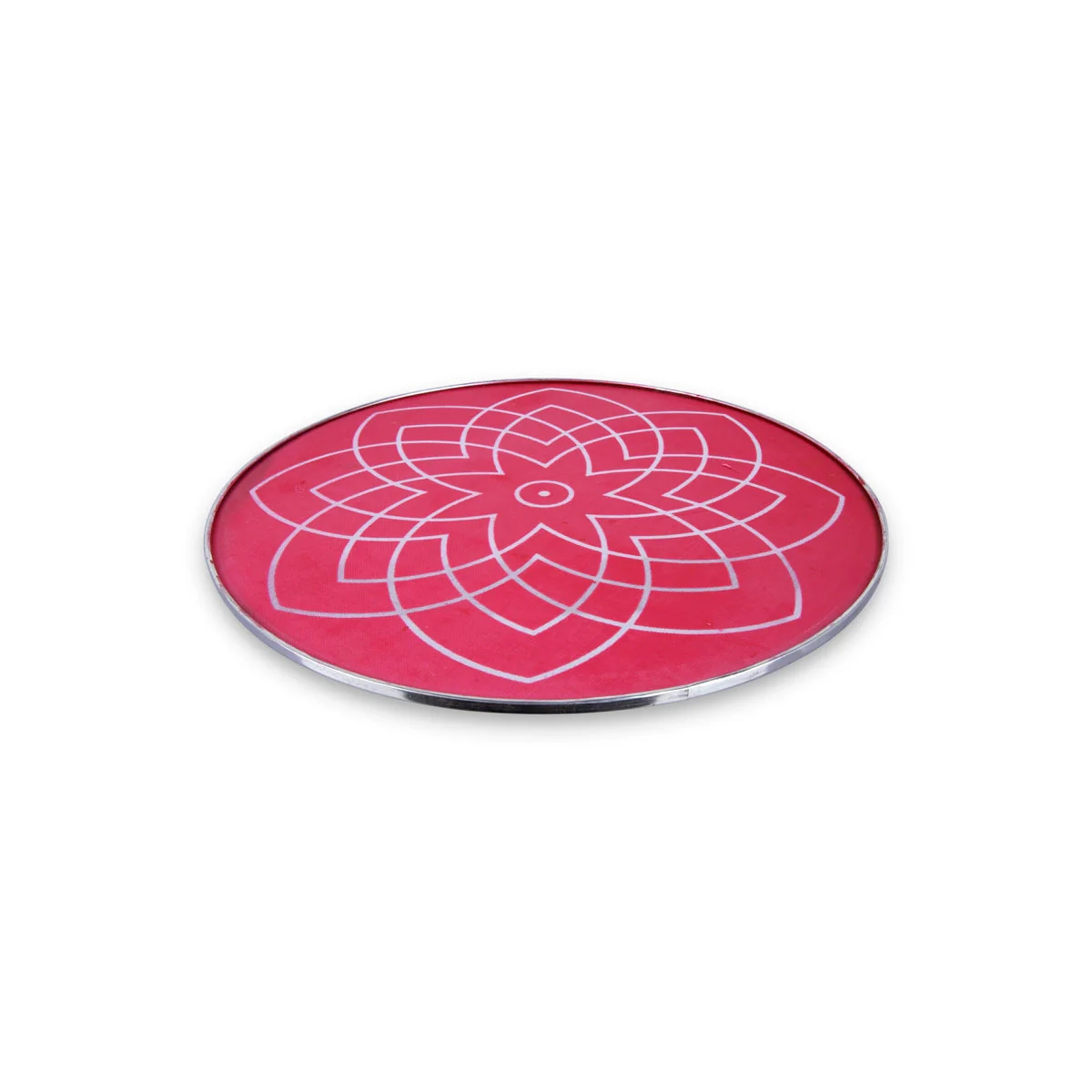 Rangoli Jali - 8 Inches | Hrudaya Kamala Design Kolam Stencil/ Rangoli Stencil for Floor Decor - Image 2