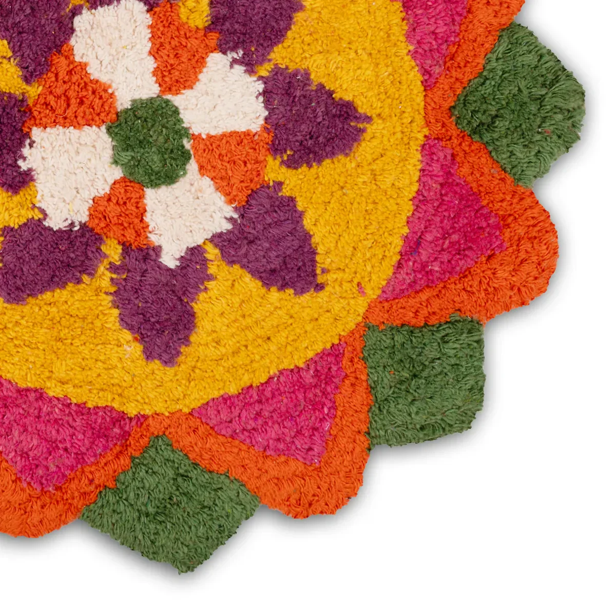 Rangoli Mat - 15 x 15 Inches | Flower Design Muggu Mat/ Rangoli Floor Mat for Home - Image 2