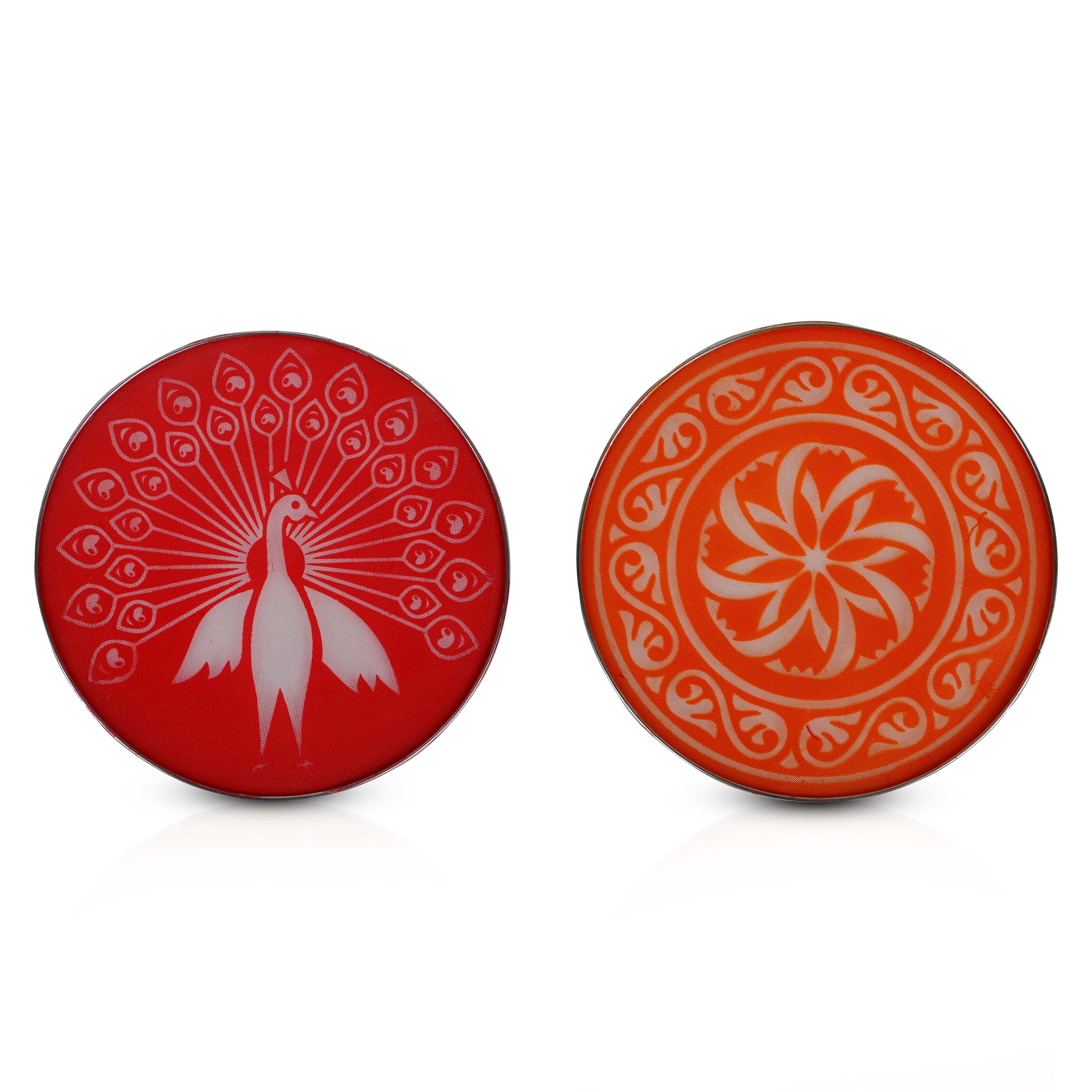 Rangoli Stencil Pair - 8 Inches | 2 Pcs/ Kolam Stencil/ Muggulu Stencil/ Rangoli Jali for Floor - Image 2