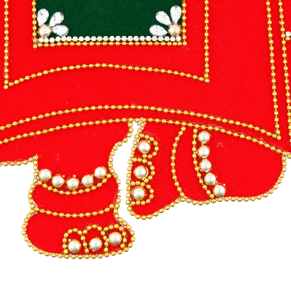 Rangoli Sticker - 10 x 12 Inches | Velvet Kolam Sticker/ Elephant Design Sticker for Pooja Decor - Image 2