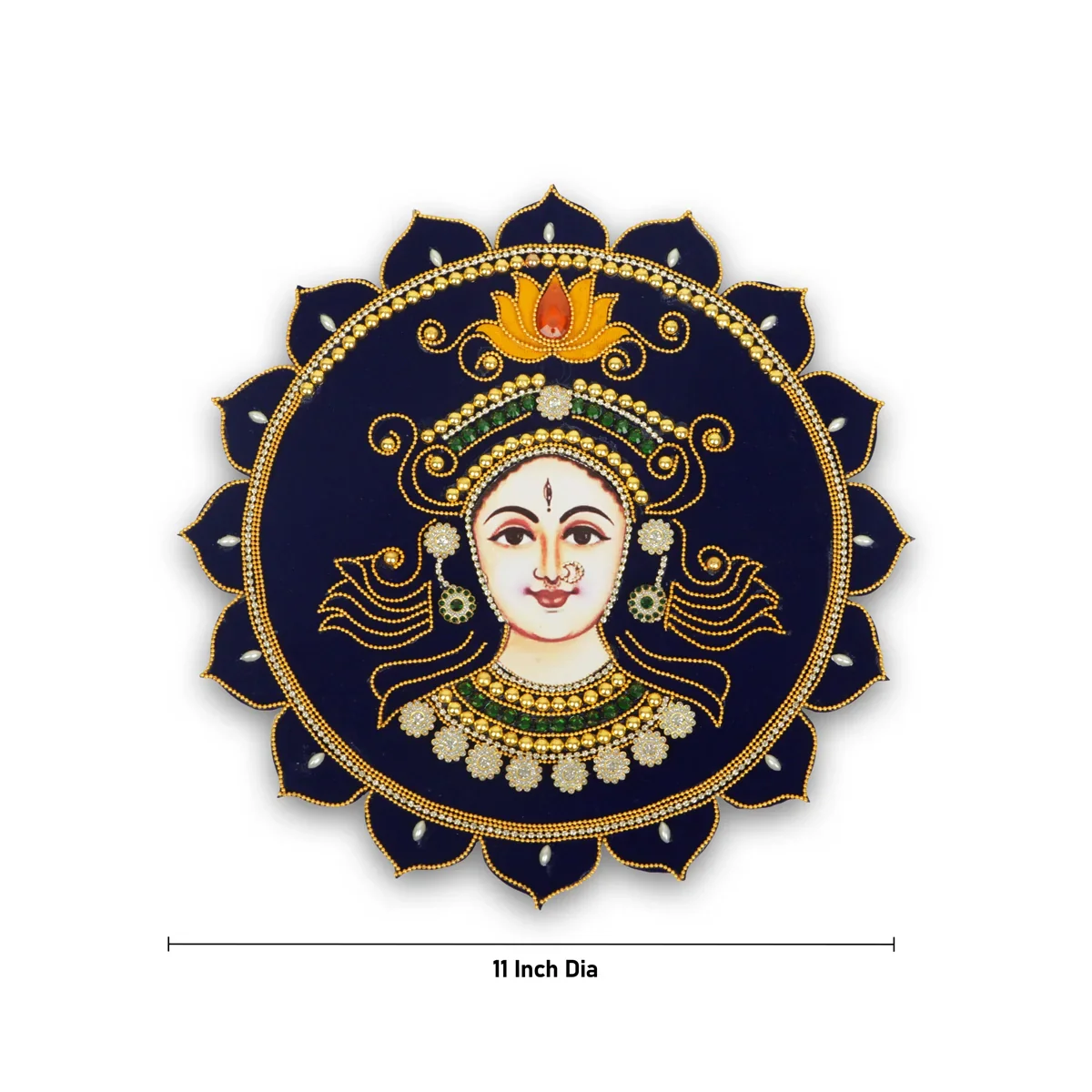 Rangoli Sticker - 11 Inches | Lakshmi Face Design Muggulu/ Rangoli Kolam/ Artificial Rangoli for Floor Decor - Image 3