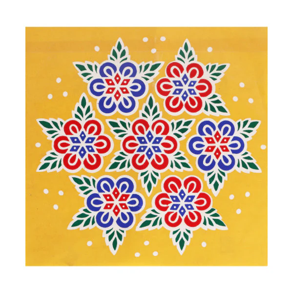 Rangoli Sticker - 15 x 15 Inch | Muggulu Sticker/ Colour Rangoli Sticker for Floor/ Assorted Design - Image 4