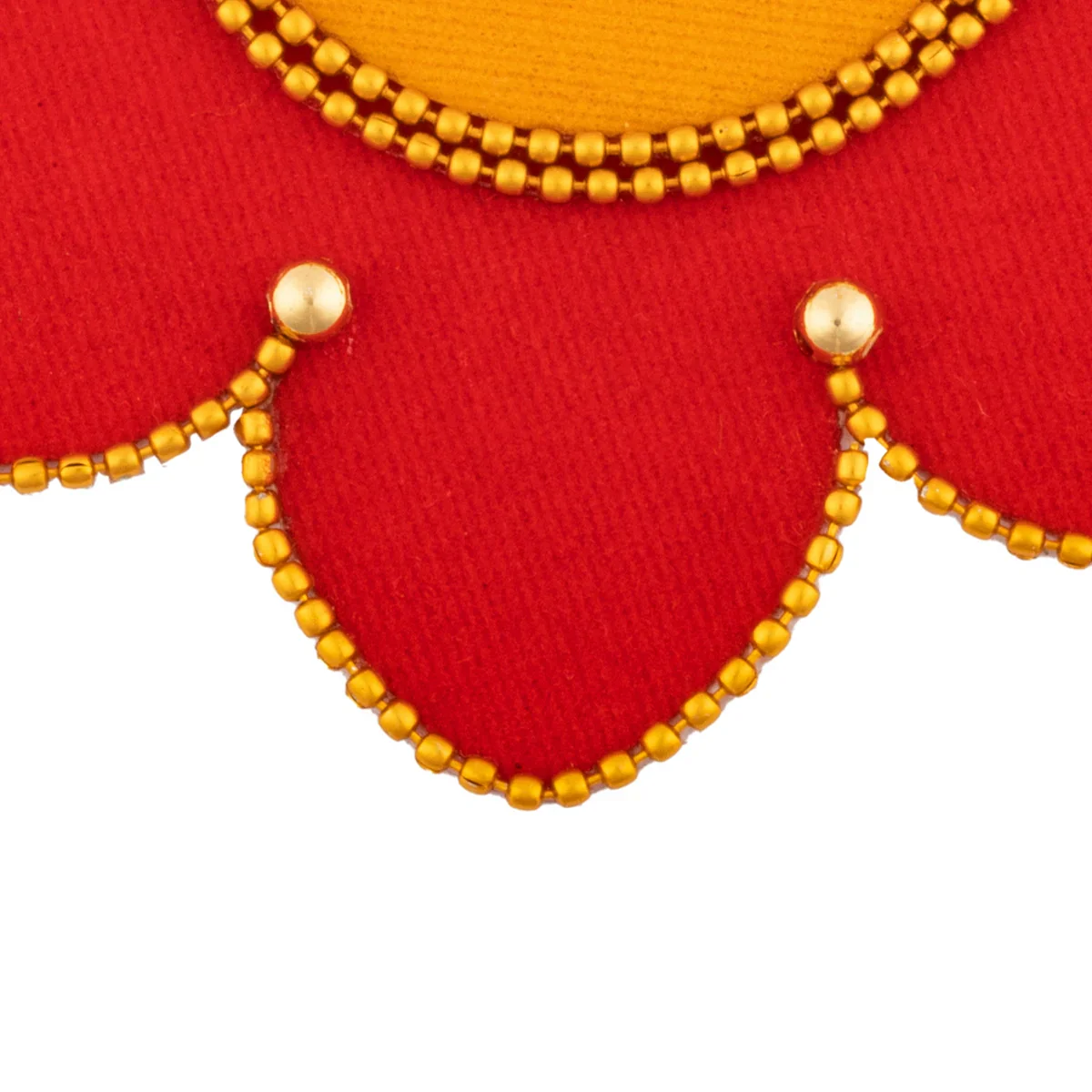 Rangoli Sticker - 5 x 5 Inches | Velvet Muggu Sticker/ Om Flower Design Artificial Rangoli for Pooja - Image 2