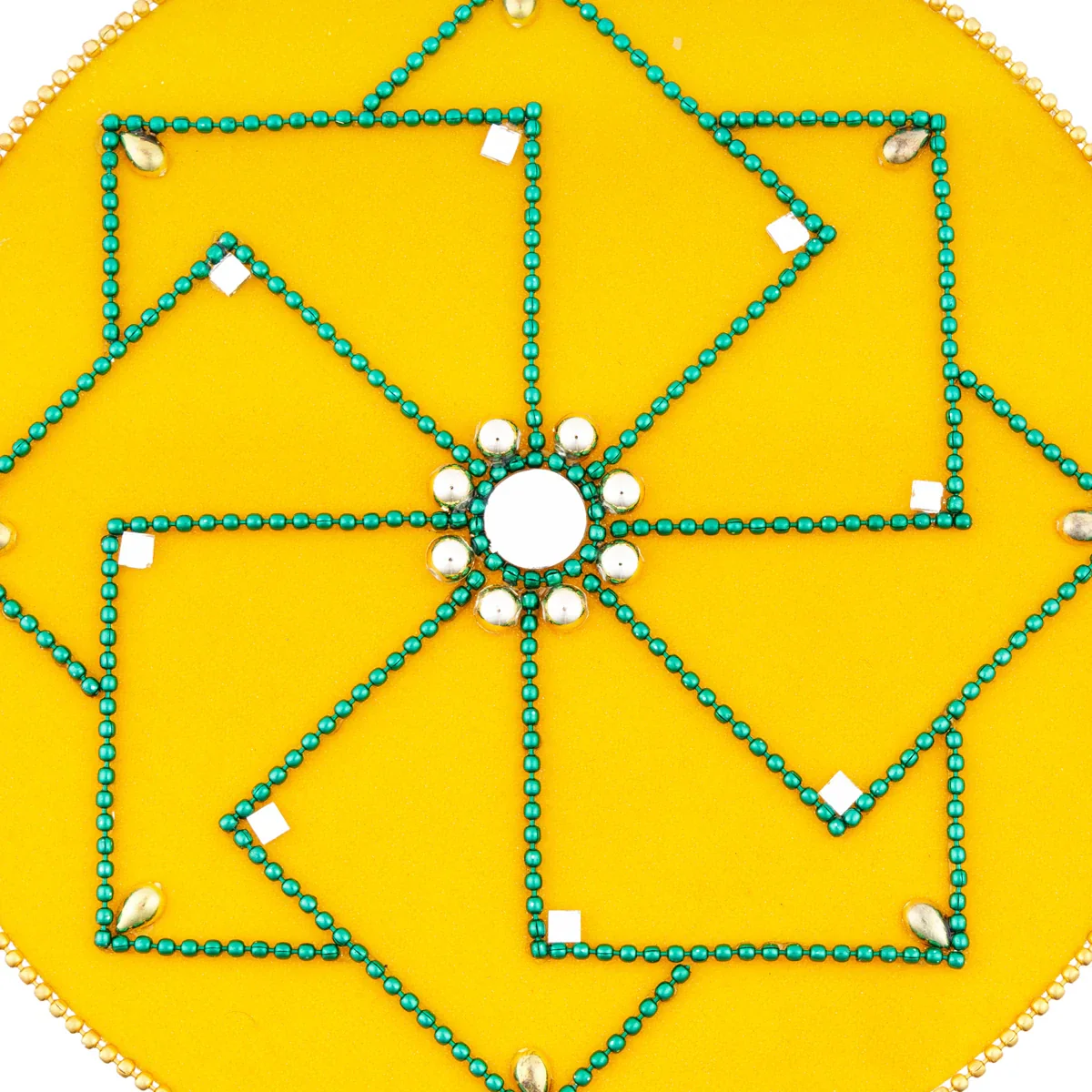 Rangoli Sticker - 6.5 Inches | Velvet Kolam Sticker/ Muggulu Sticker for Pooja Decor - Image 2
