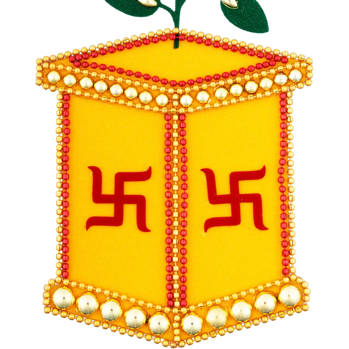Rangoli Sticker - 7 x 3.5 Inches | Velvet Kolam Sticker/ Tulasi Maadam Design Muggulu Sticker for Pooja Decor - Image 2