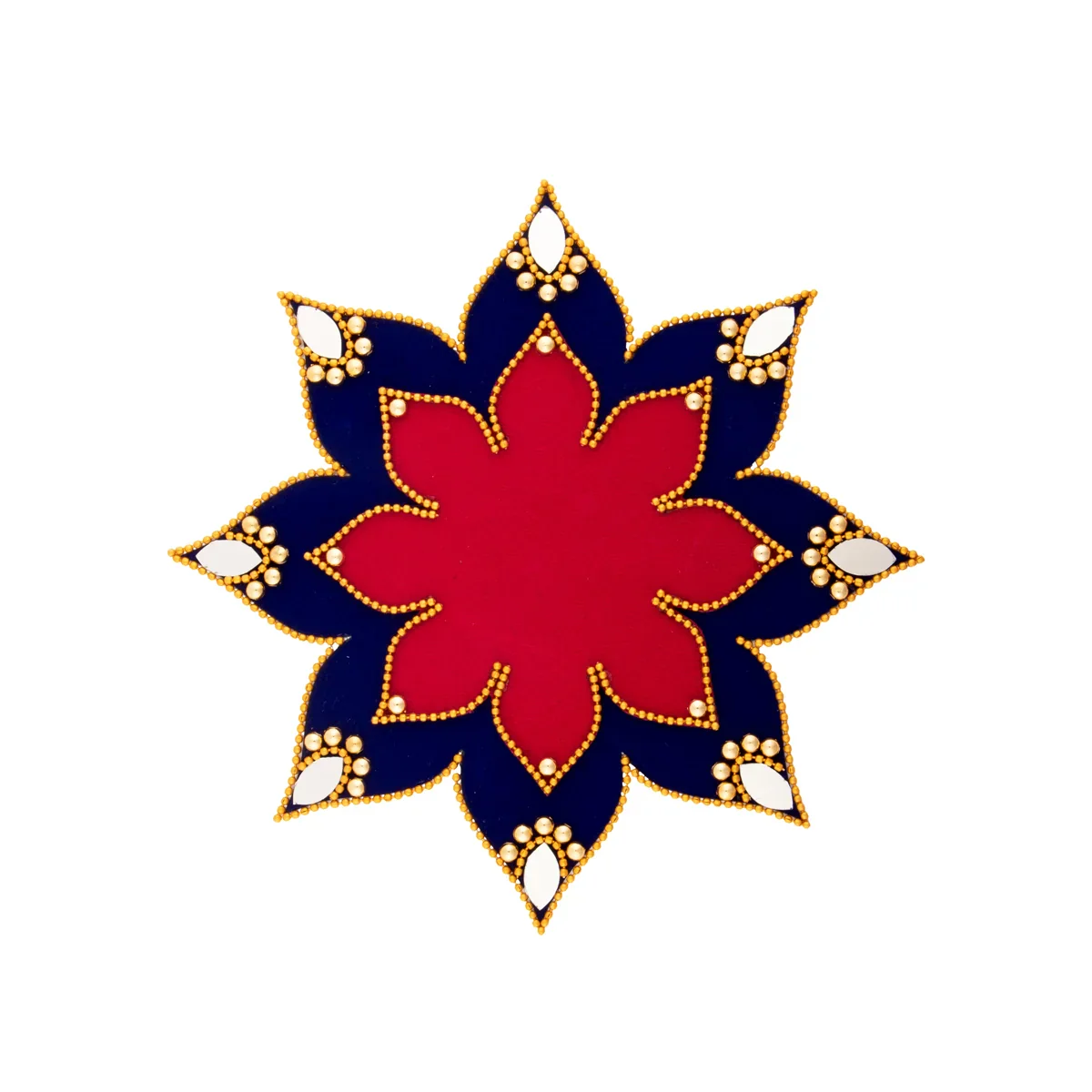 Rangoli Sticker - 8 Inches | Muggu Sticker/ Diya Base Design Artificial Rangoli for Pooja - Image 2