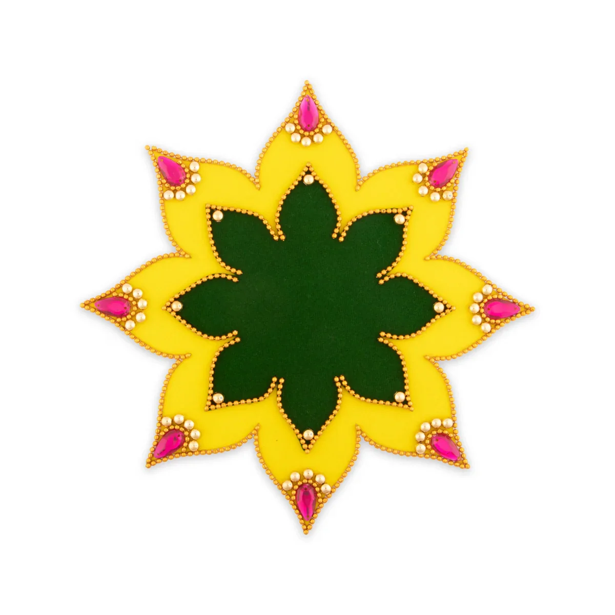 Rangoli Sticker - 8 Inches | Muggu Sticker/ Diya Base Design Artificial Rangoli for Pooja - Image 3