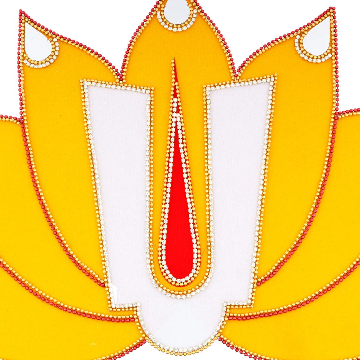Rangoli Sticker - 9 x 15 Inches | Velvet Kolam Sticker/ Lotus Namam Design Muggulu Sticker for Pooja Decor - Image 2
