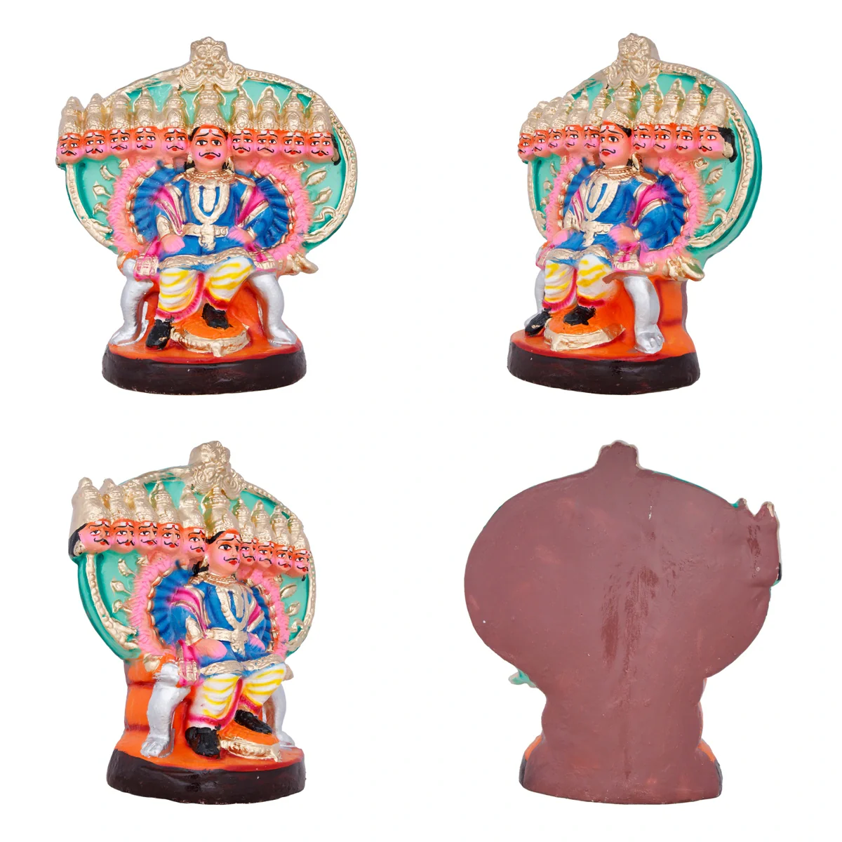 Ravana Darbar Clay Golu Bommai Set - 12 x 10 Inches | Giri Golu Doll/ Navaratri Golu Bomma/Gombe/Bommai - Image 2