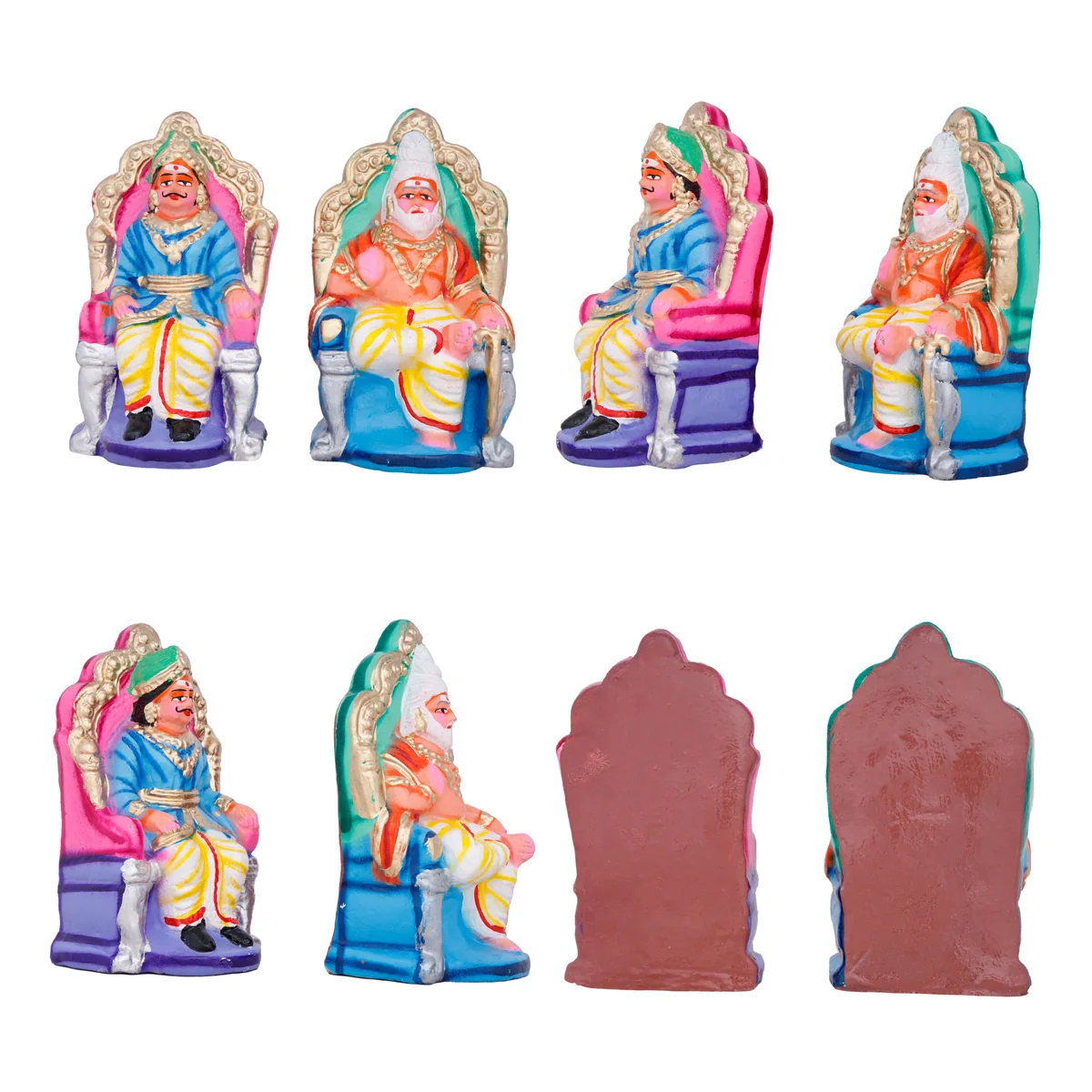 Ravana Darbar Clay Golu Bommai Set - 12 x 10 Inches | Giri Golu Doll/ Navaratri Golu Bomma/Gombe/Bommai - Image 4