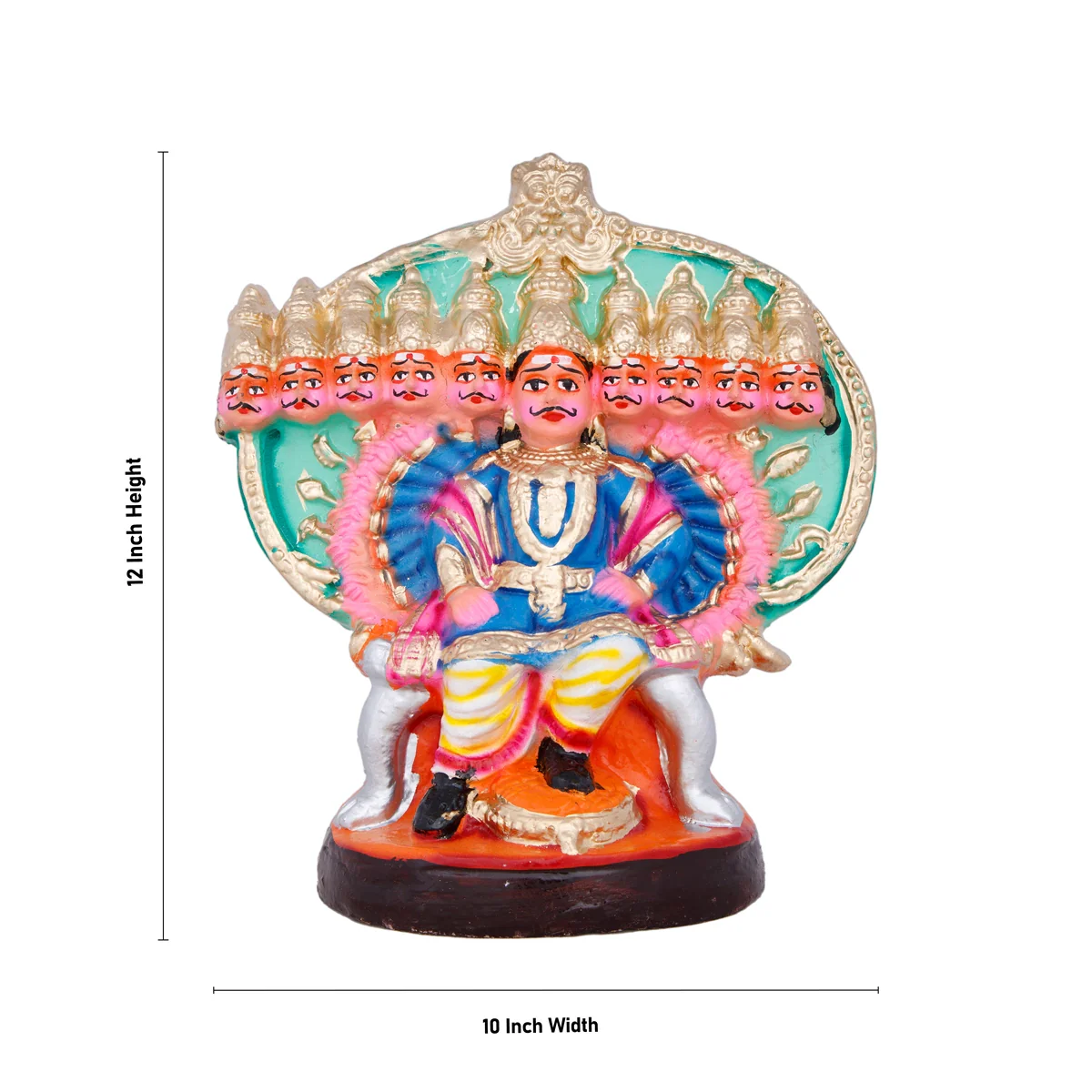 Ravana Darbar Clay Golu Bommai Set - 12 x 10 Inches | Giri Golu Doll/ Navaratri Golu Bomma/Gombe/Bommai - Image 5