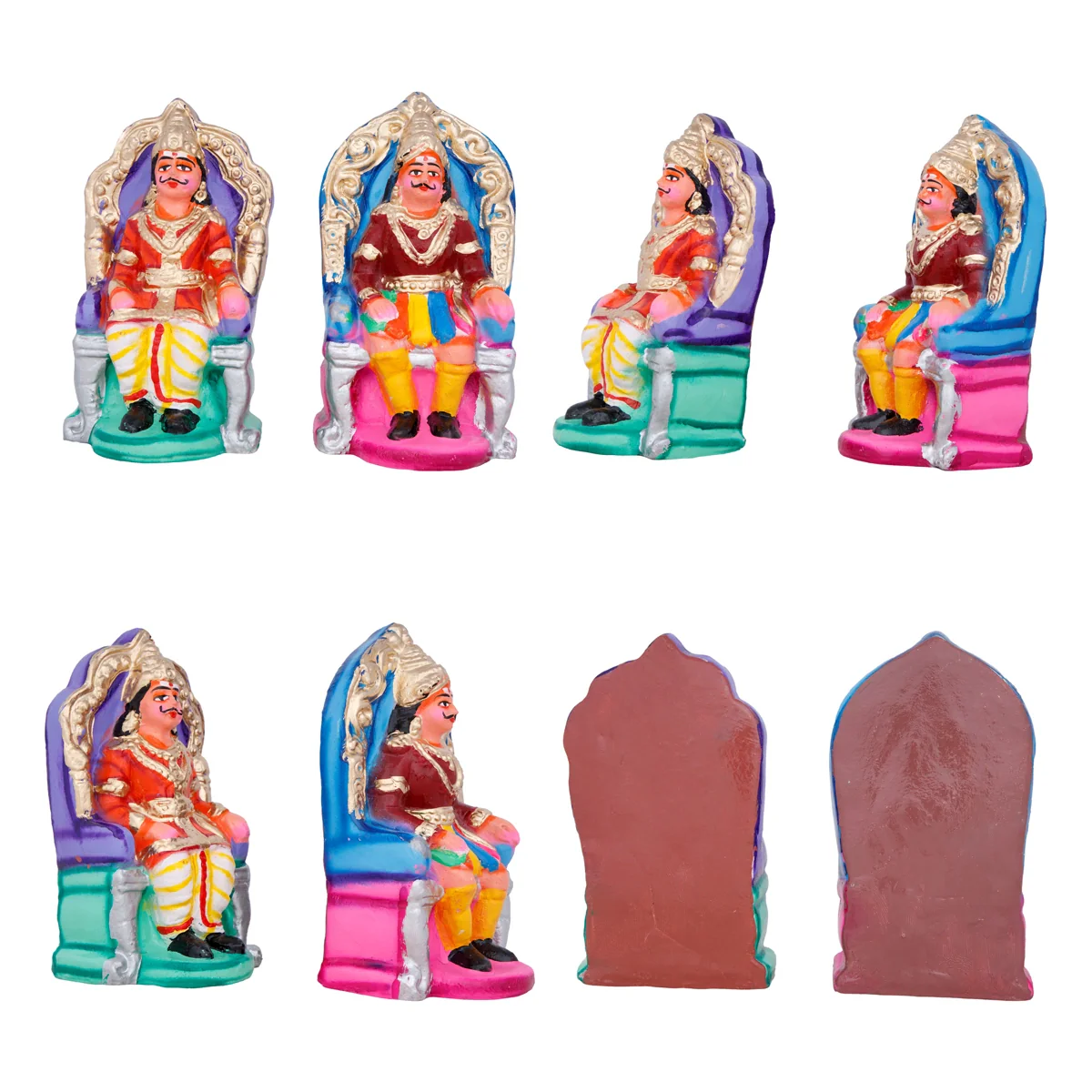 Ravana Darbar Clay Golu Bommai Set - 12 x 10 Inches | Giri Golu Doll/ Navaratri Golu Bomma/Gombe/Bommai - Image 6