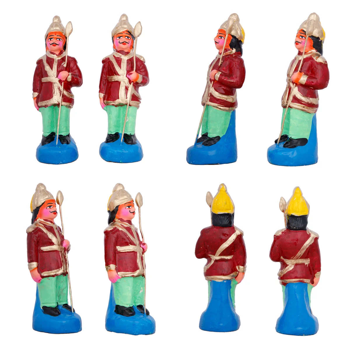 Ravana Darbar Clay Golu Bommai Set - 12 x 10 Inches | Giri Golu Doll/ Navaratri Golu Bomma/Gombe/Bommai - Image 7